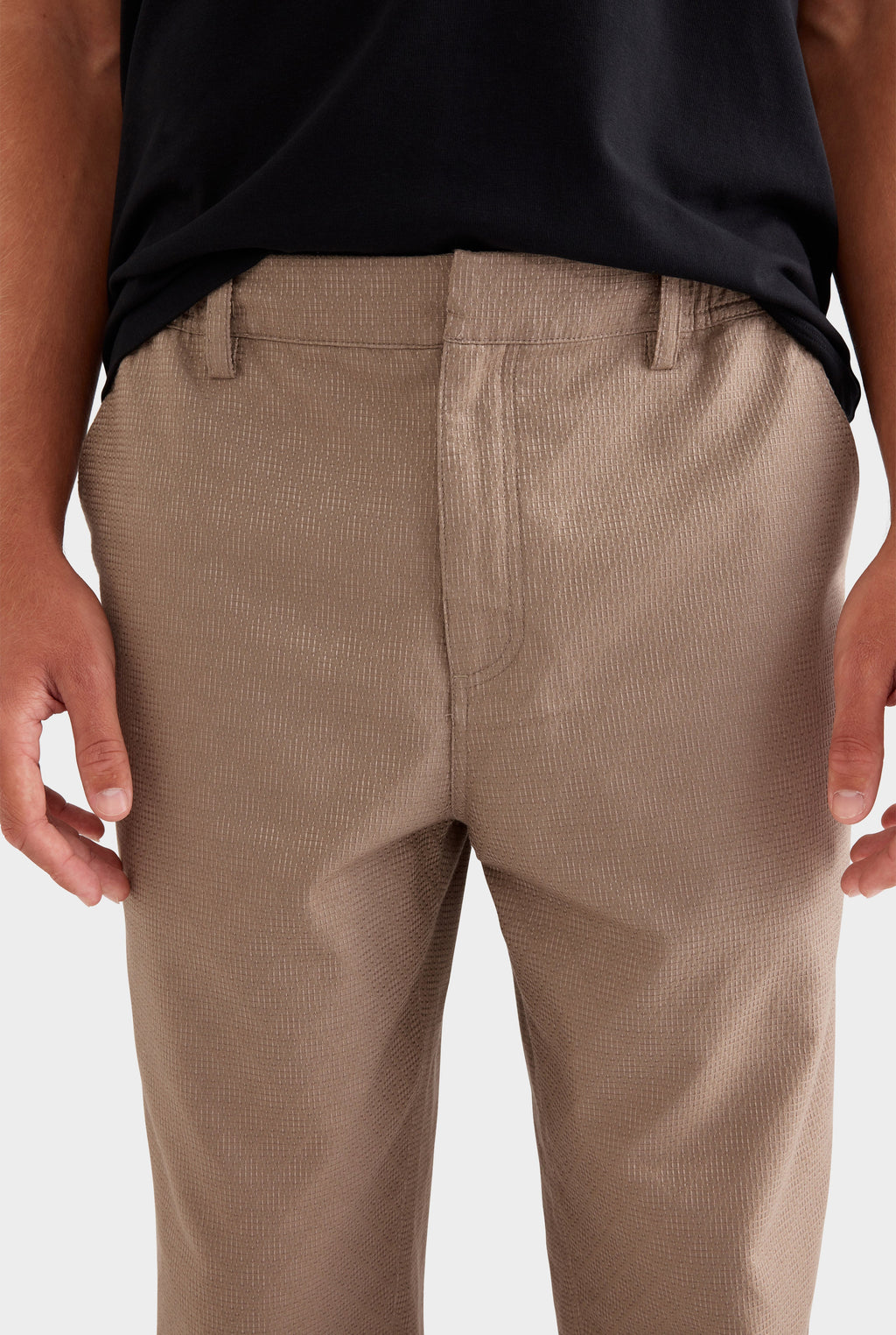 Textured Relaxed Trouser - Pebble
