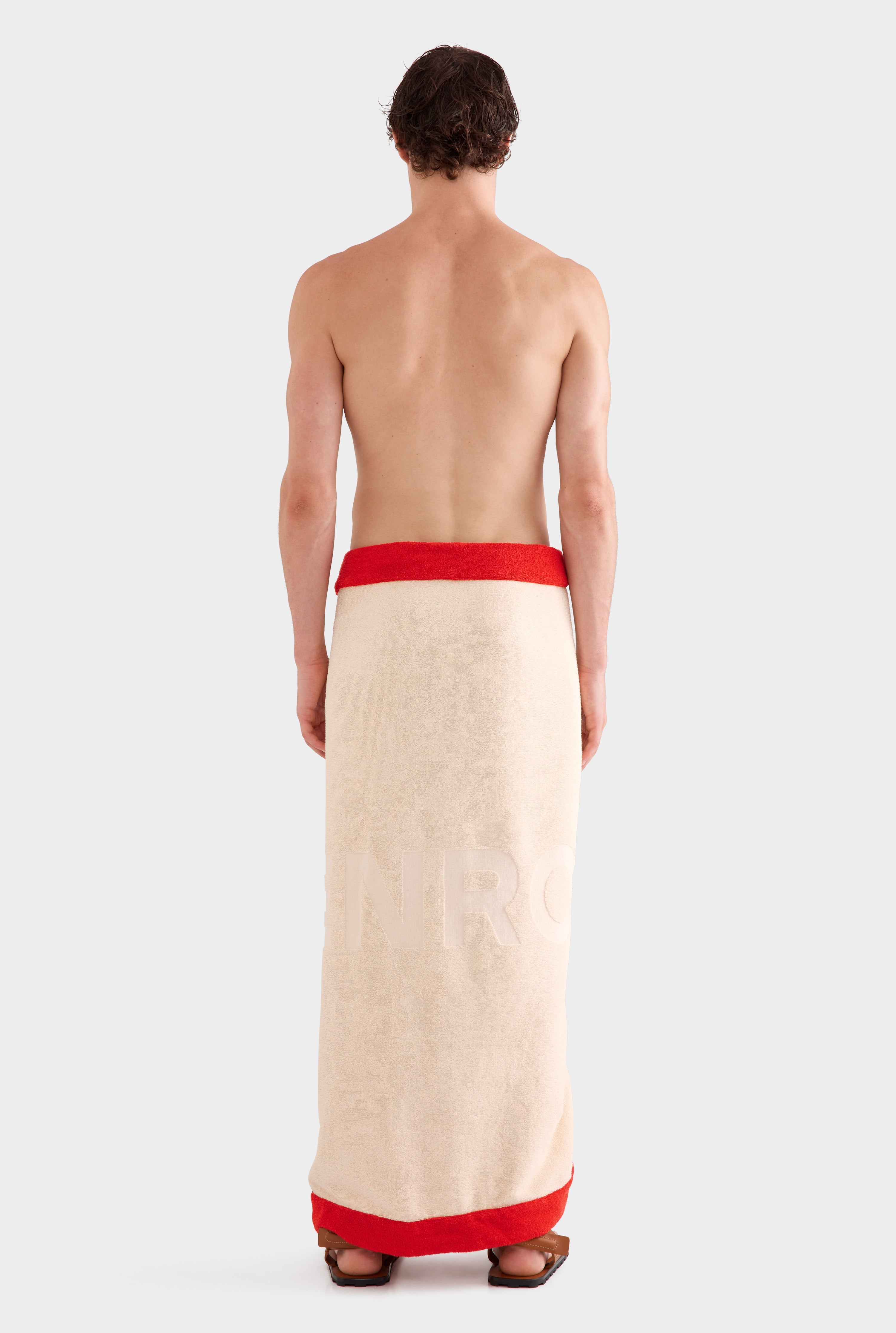 Venroy Border Towel - Cream/Red