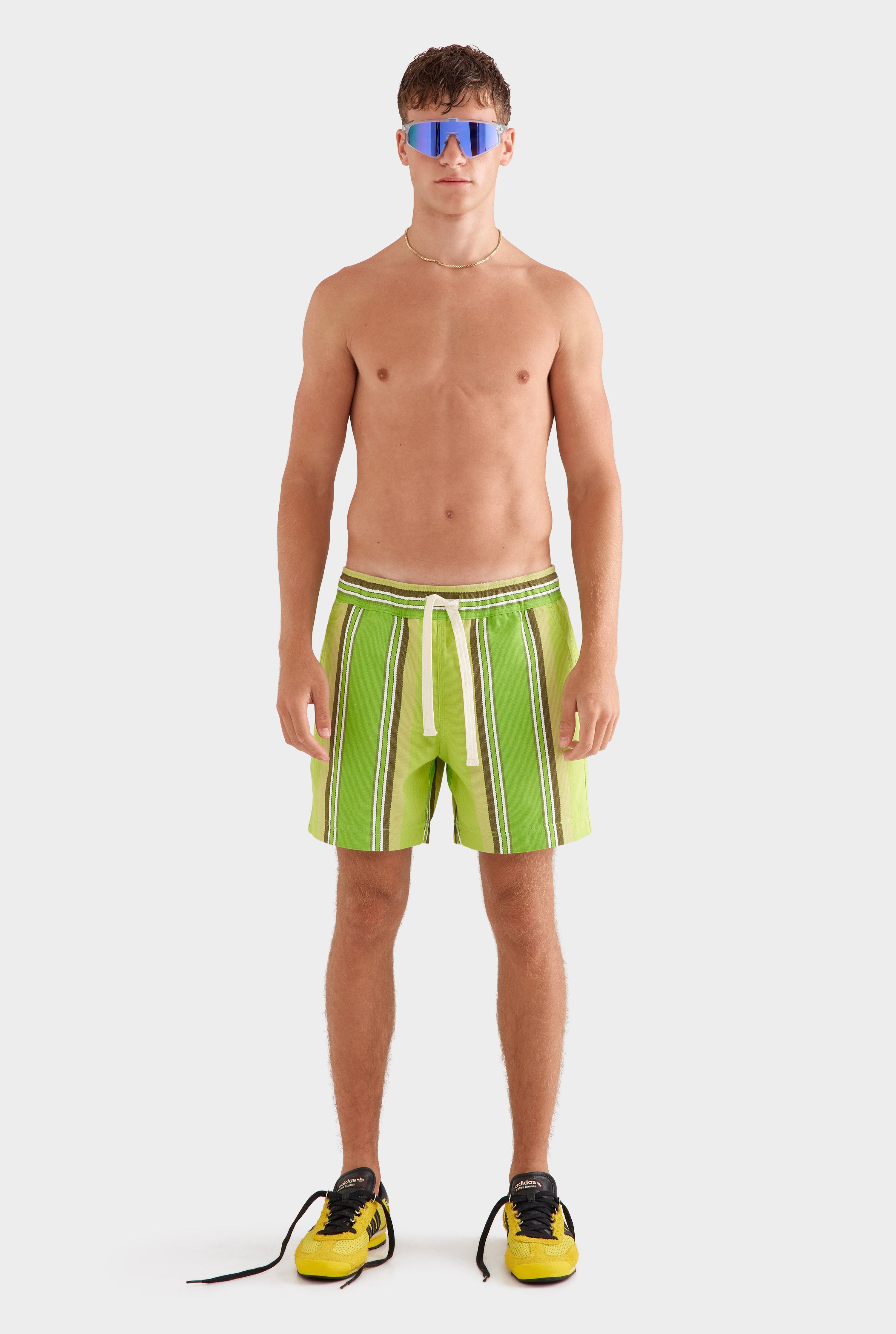 Lounge Short - Green Stripe