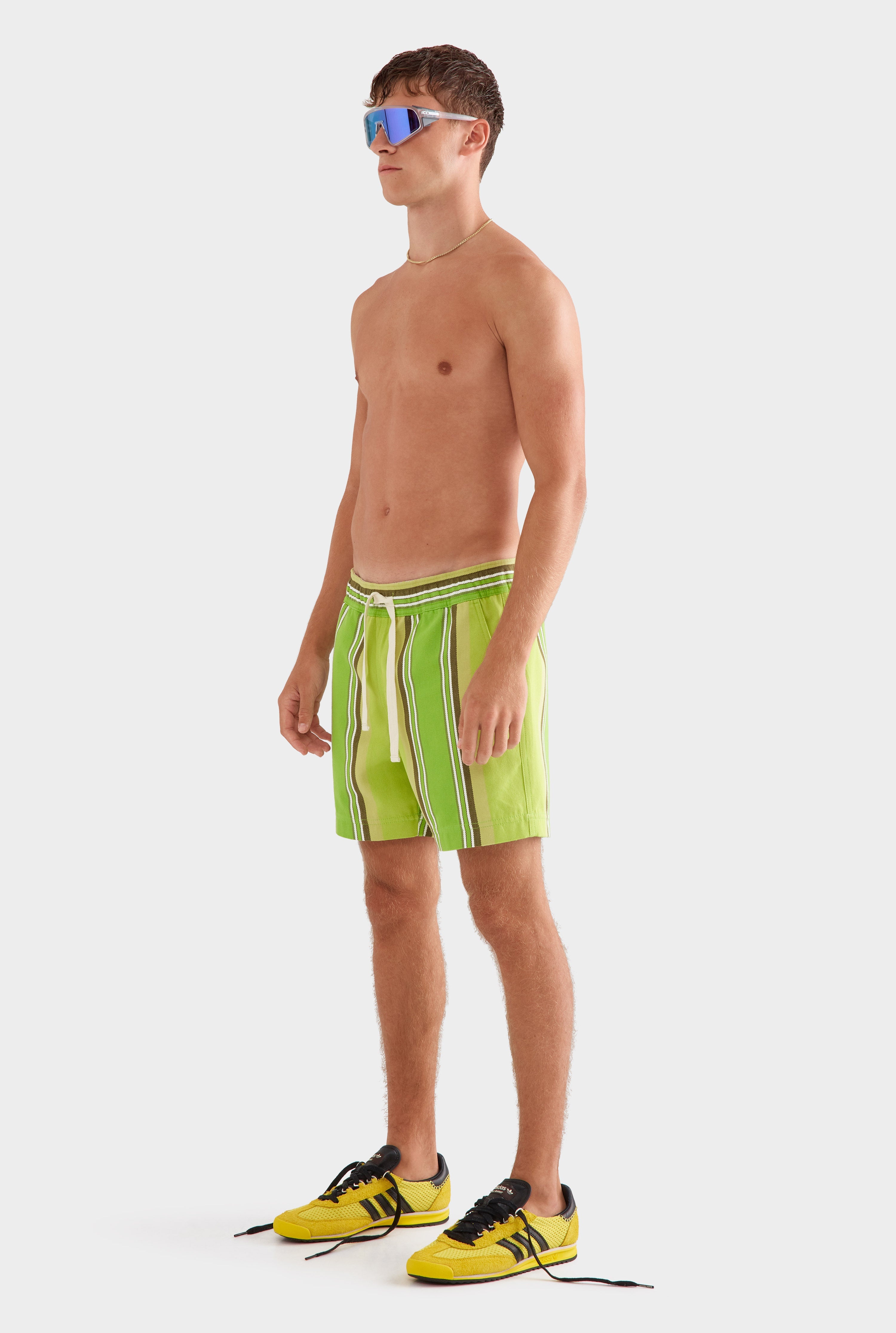 Lounge Short - Green Stripe