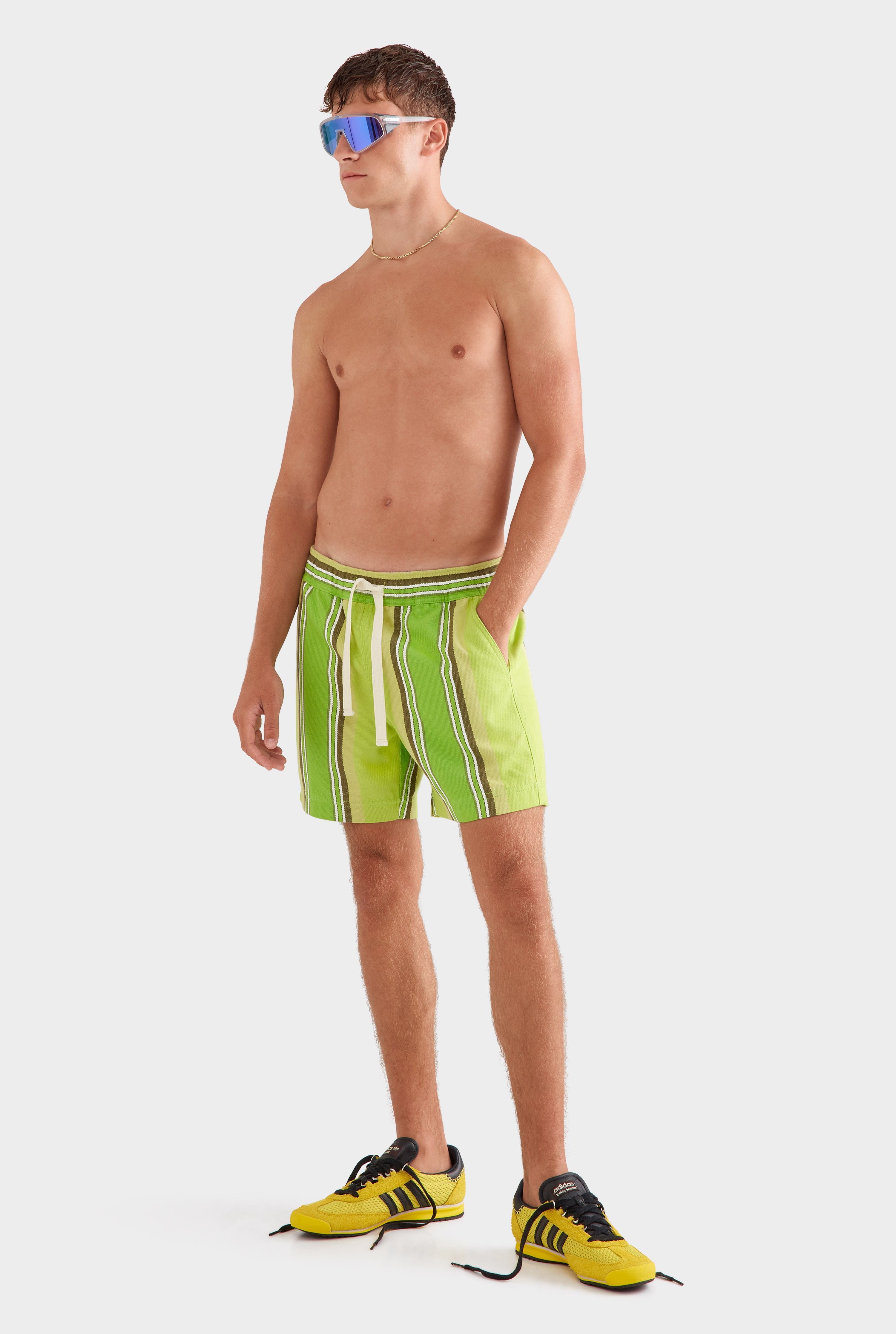 Lounge Short - Green Stripe