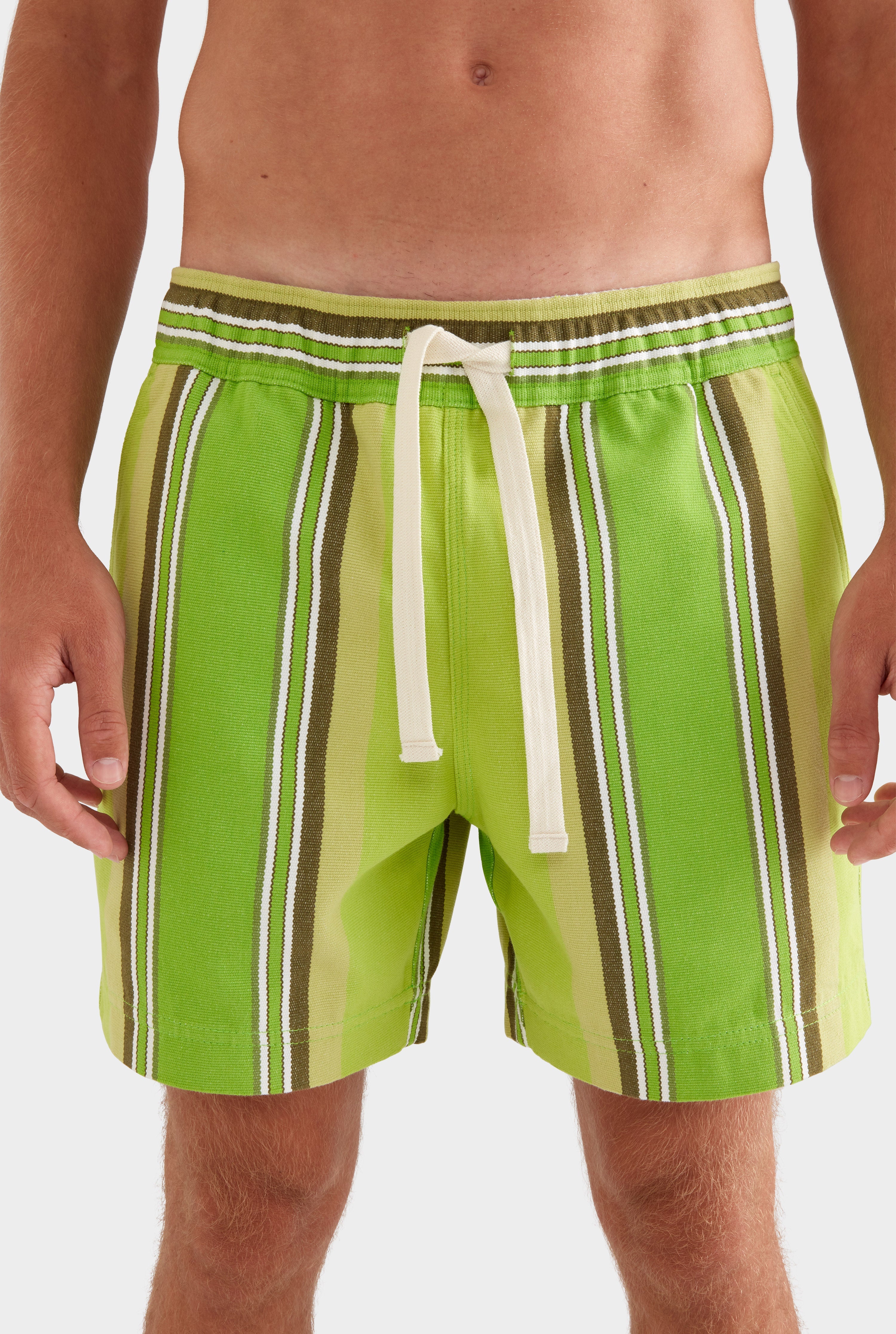 Lounge Short - Green Stripe