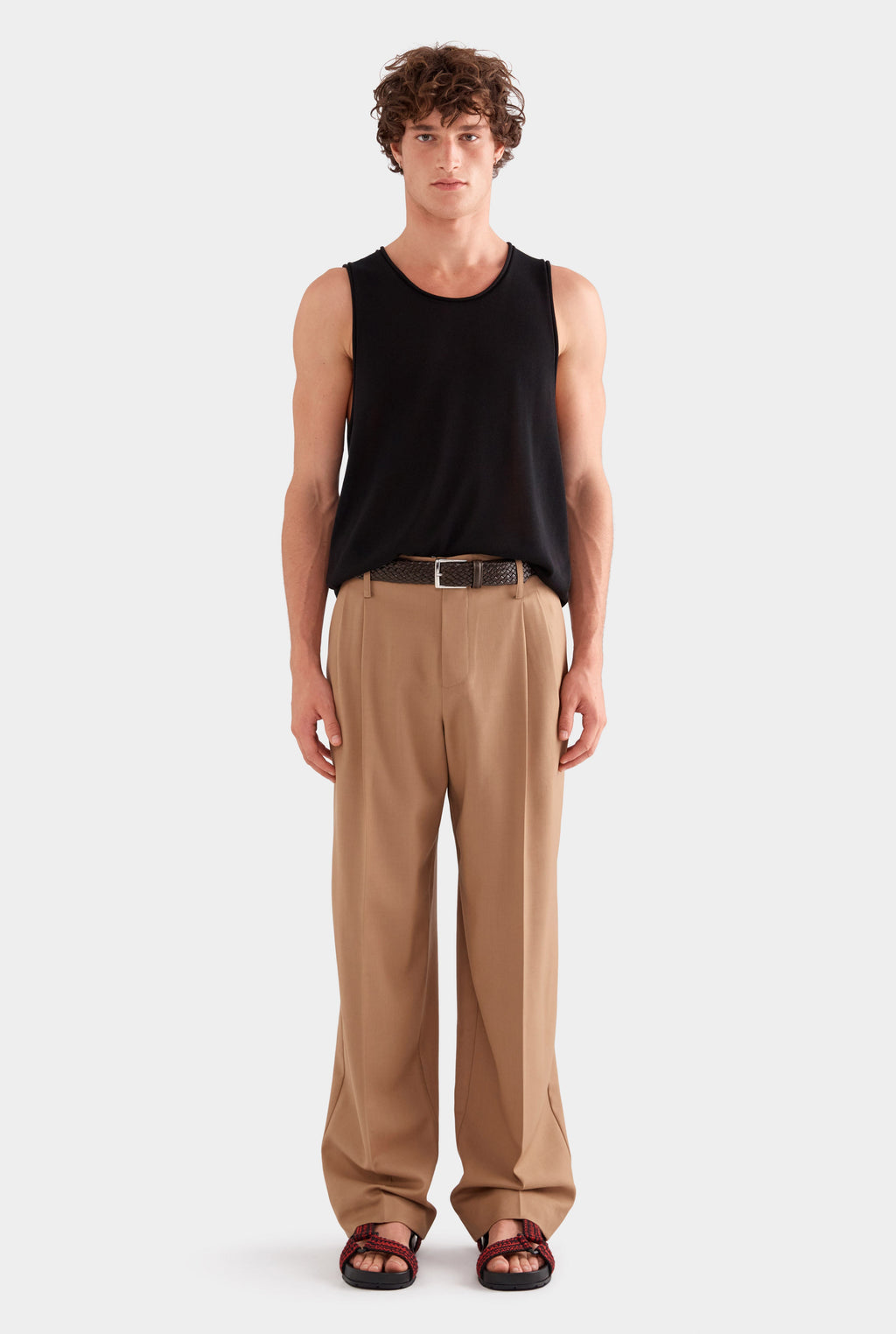 Tailored Wool Suit Trouser - Camel