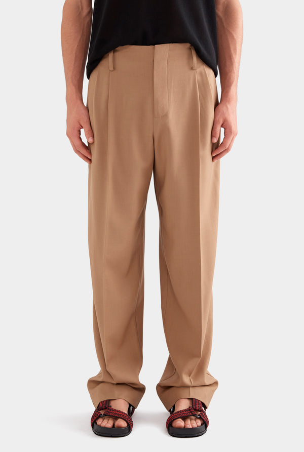 Tailored Wool Suit Trouser - Camel
