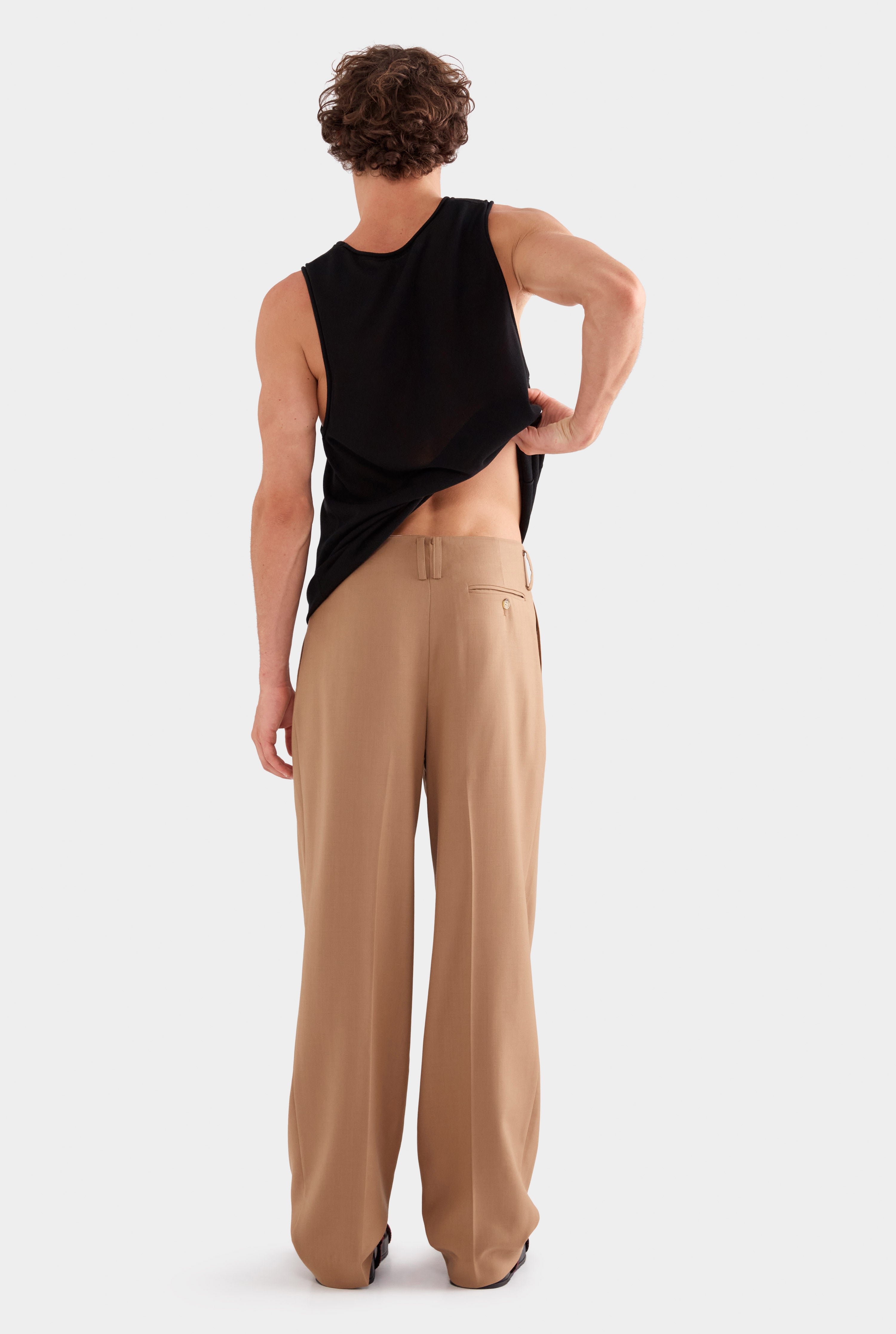 Tailored Wool Suit Trouser - Camel