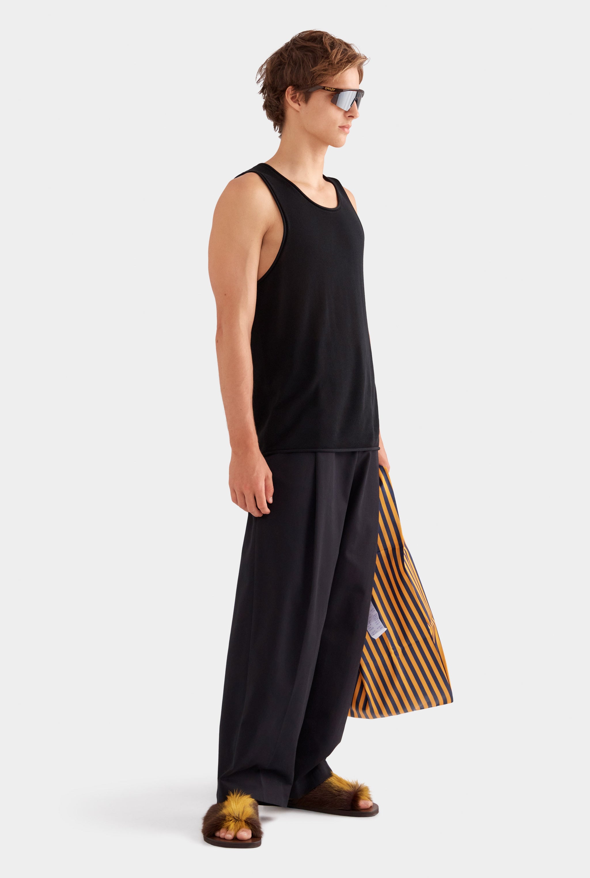 Tencel Rolled Edge Tank - Black