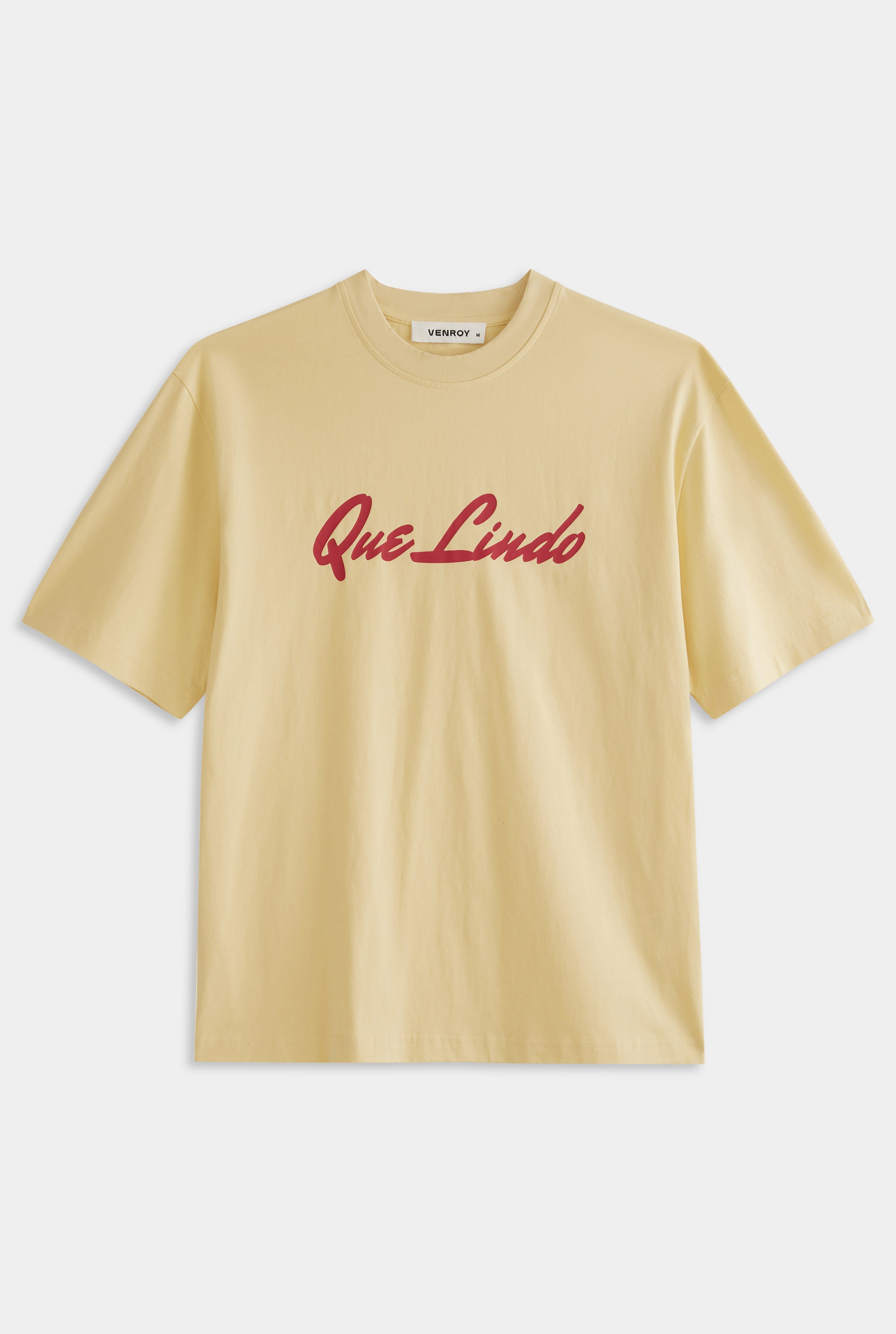 Venroy Que Lindo Logo T Shirt - Dusty Yellow/Red