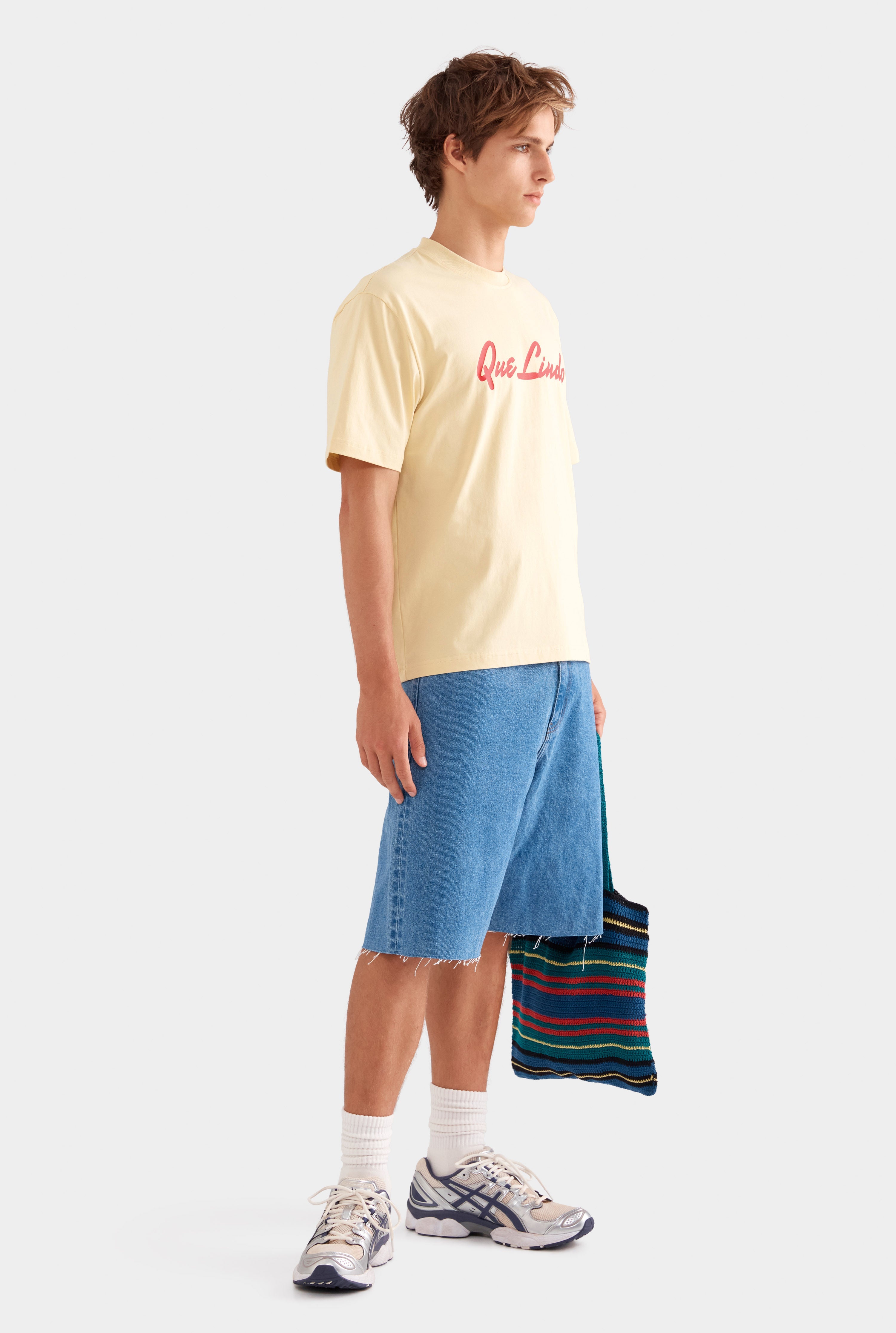 Venroy Que Lindo Logo T Shirt - Dusty Yellow/Red
