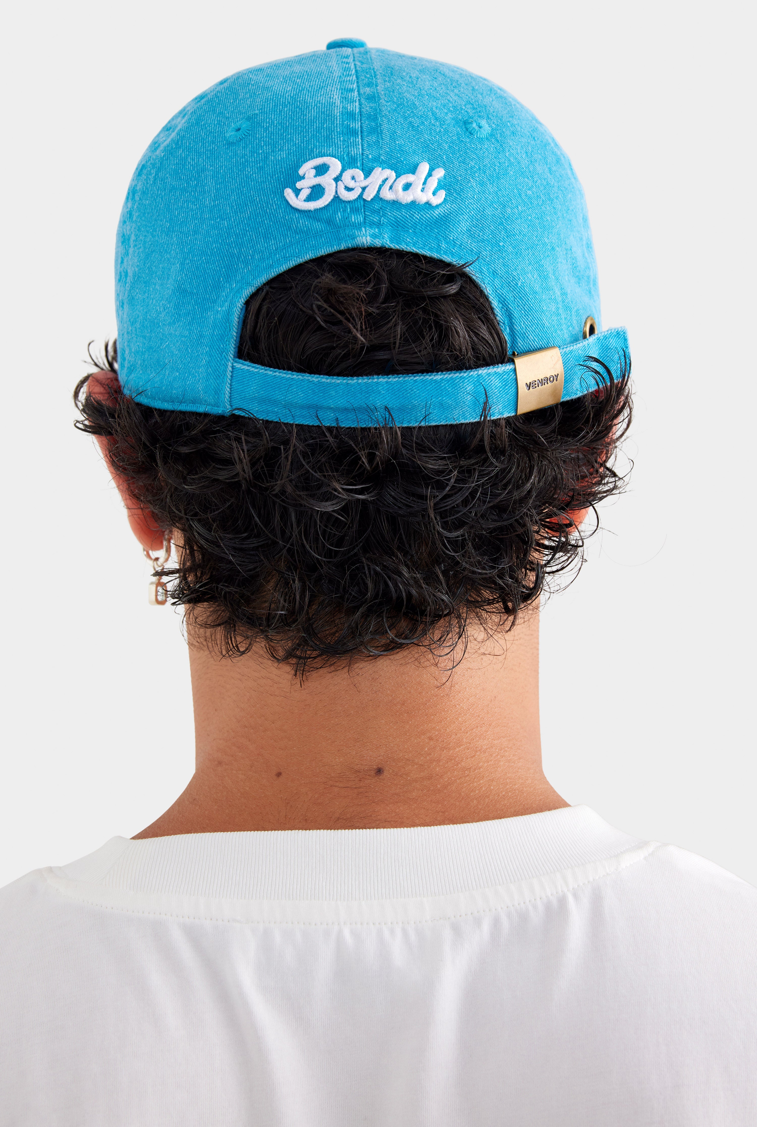 Venroy Bondi Logo Cotton Cap - Bright Blue Stonewash