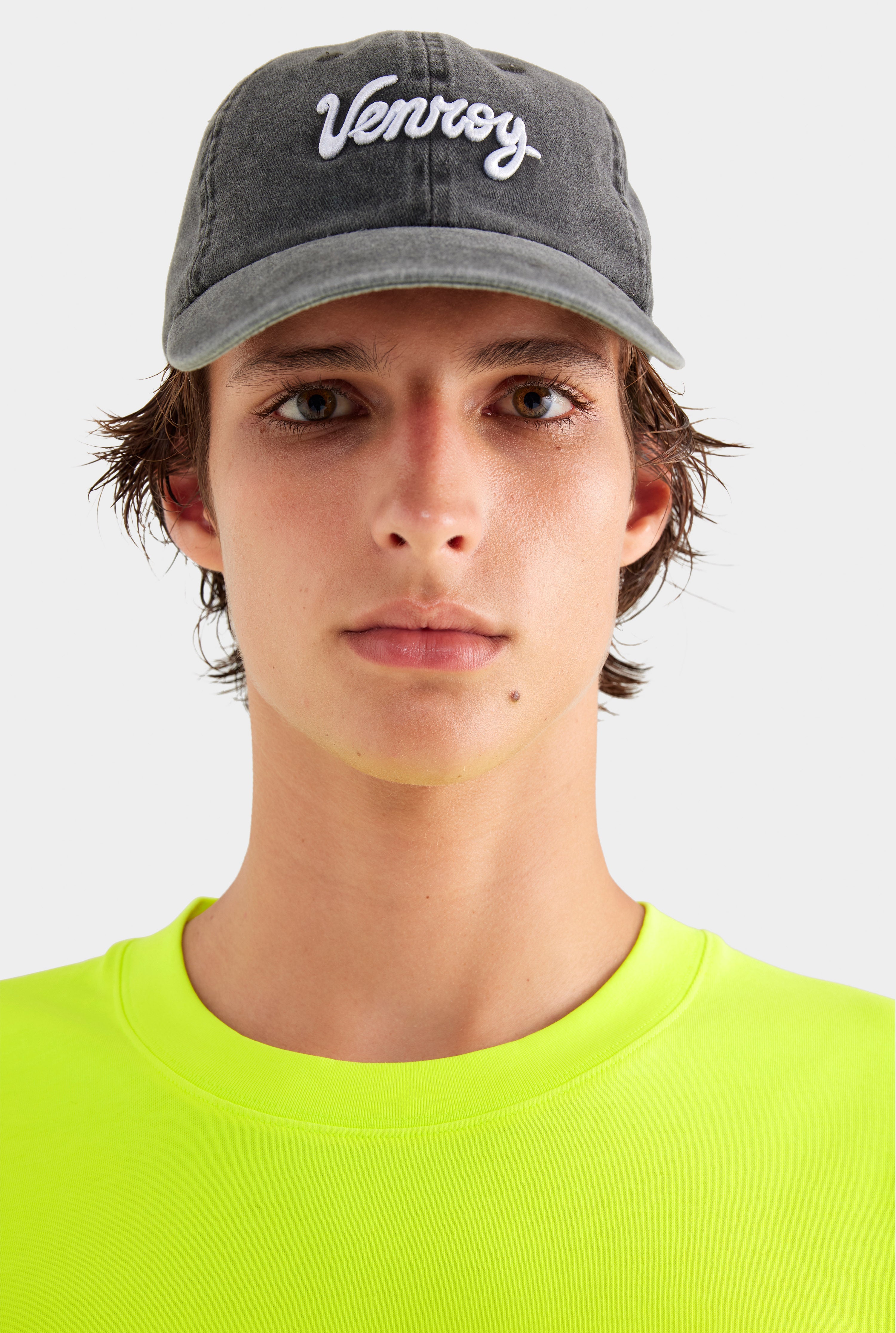 Venroy Bondi Logo Cotton Cap - Charcoal Stonewash