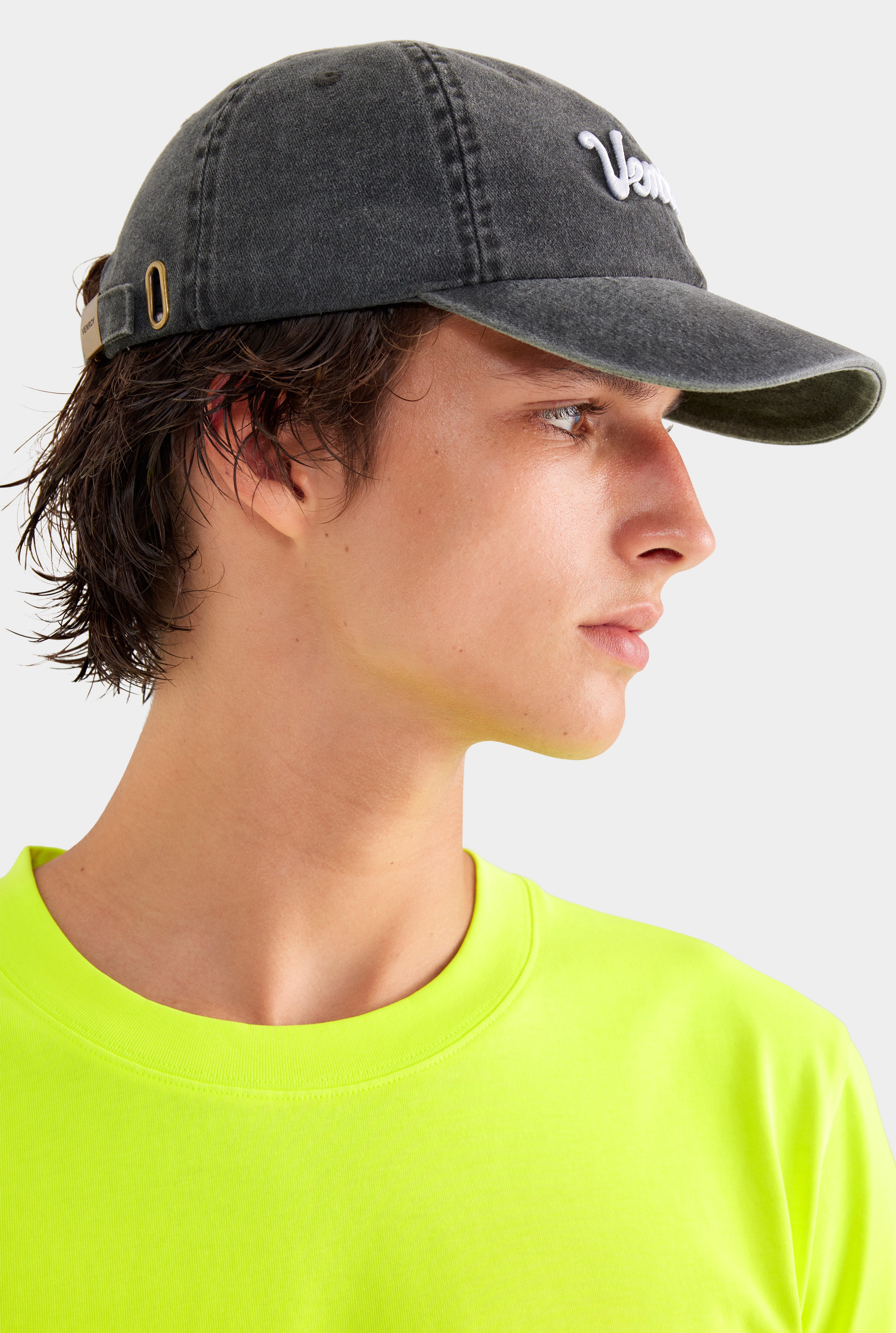 Venroy Bondi Logo Cotton Cap - Charcoal Stonewash