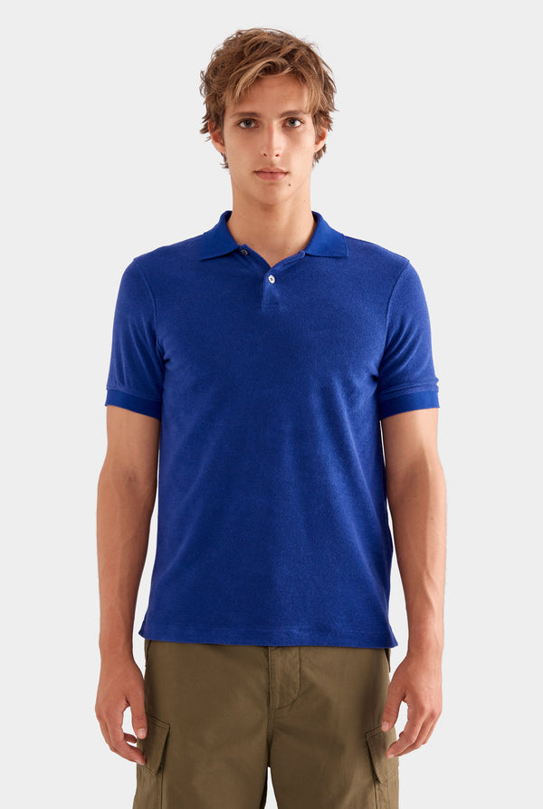 Knitted Terry Polo - Blueberry