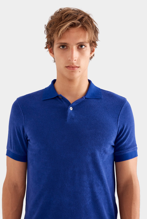 Knitted Terry Polo - Blueberry