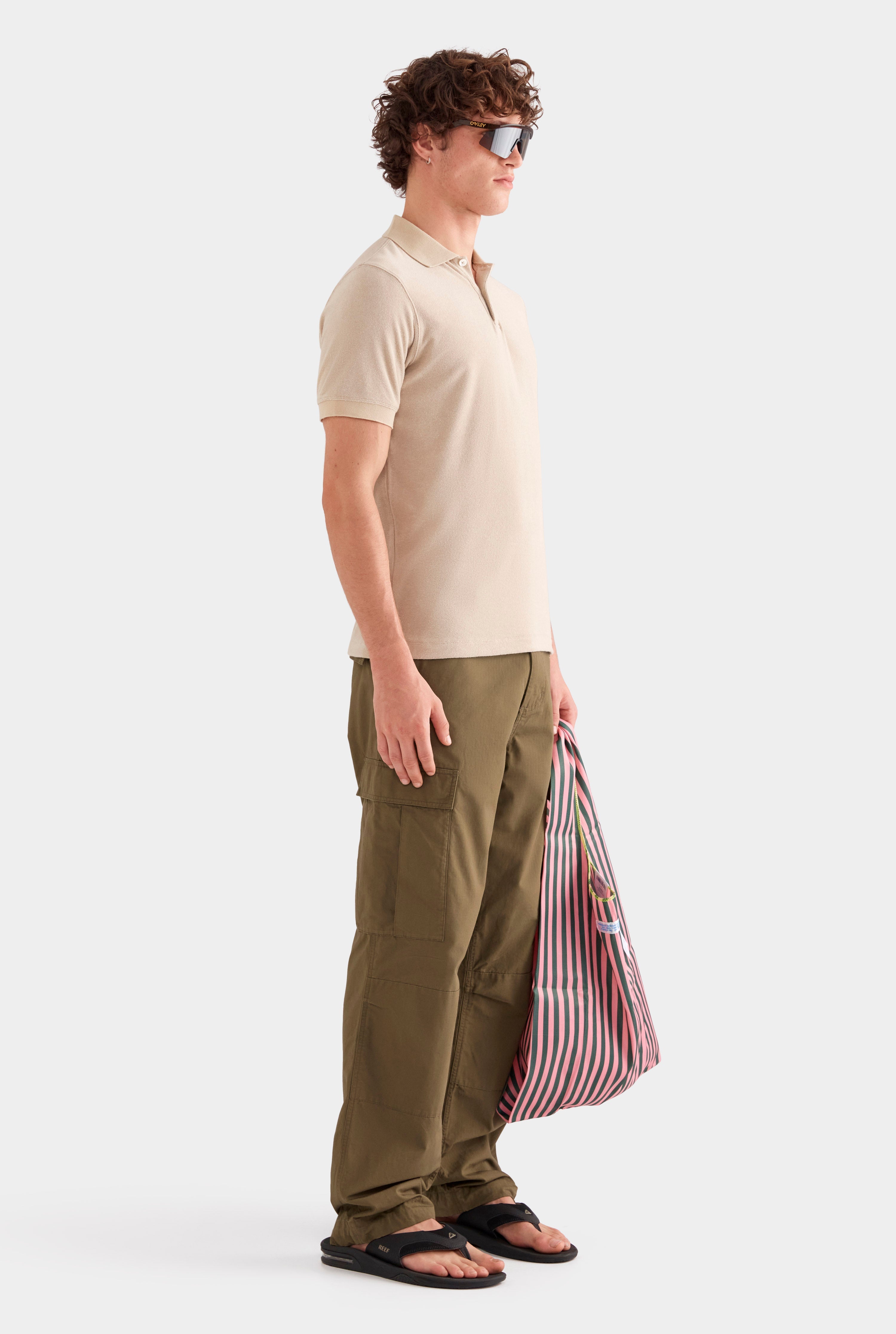 Knitted Terry Polo - Stone