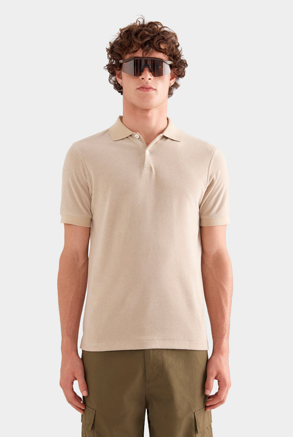 Knitted Terry Polo - Stone