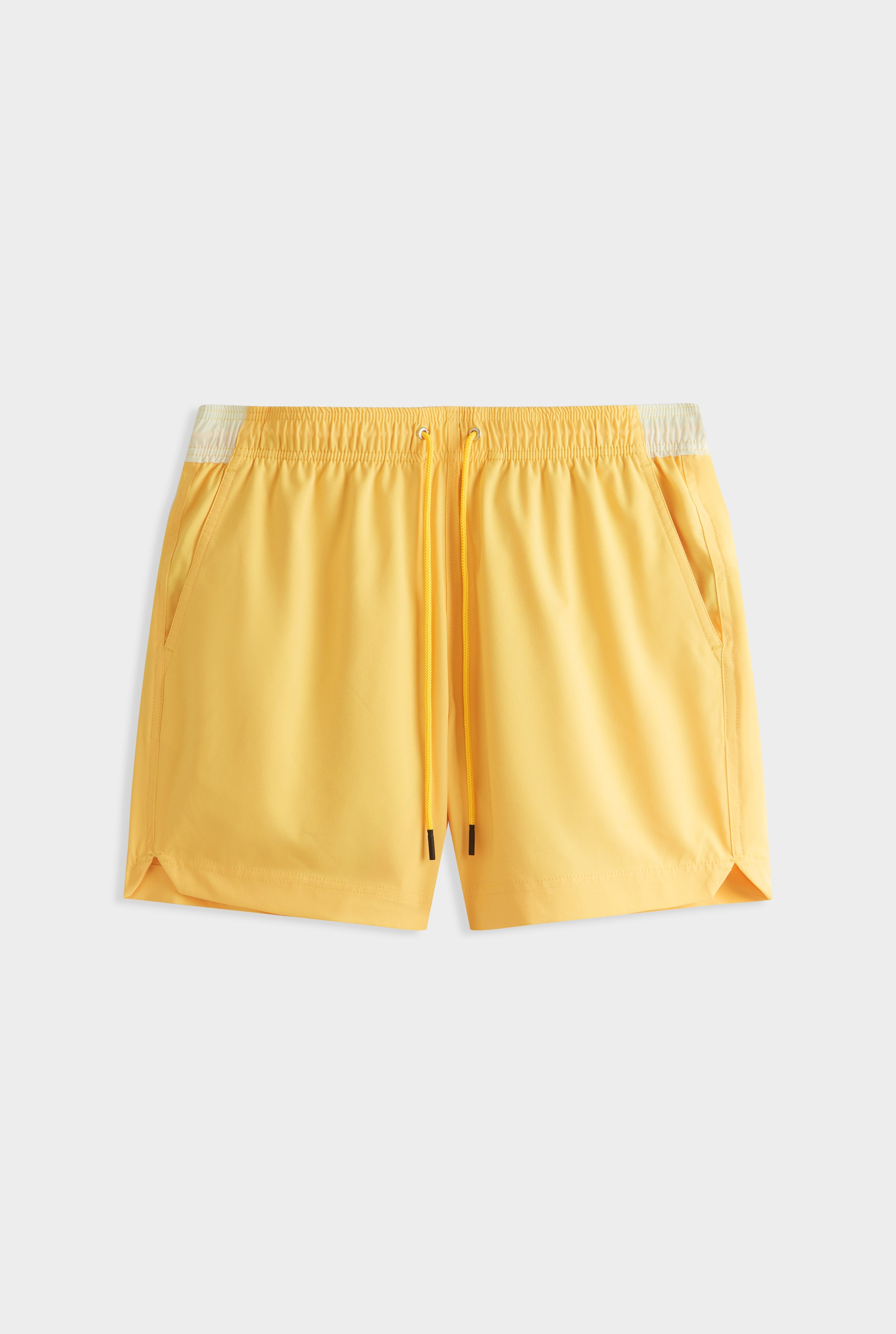 Solid Stretch Swim Short - Amber Yellow/Cream