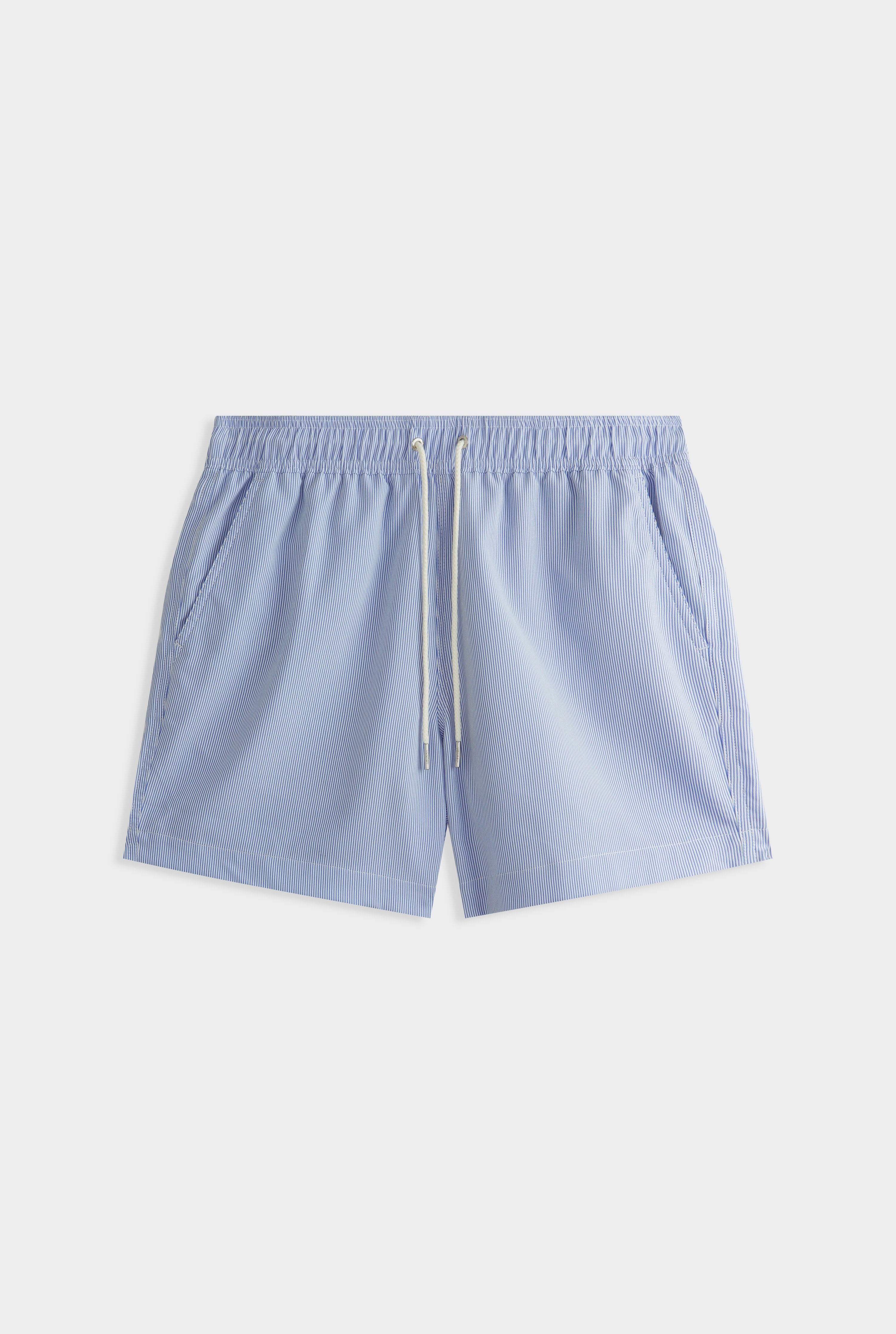 Striped Swim Short - Light Blue/White Stripe