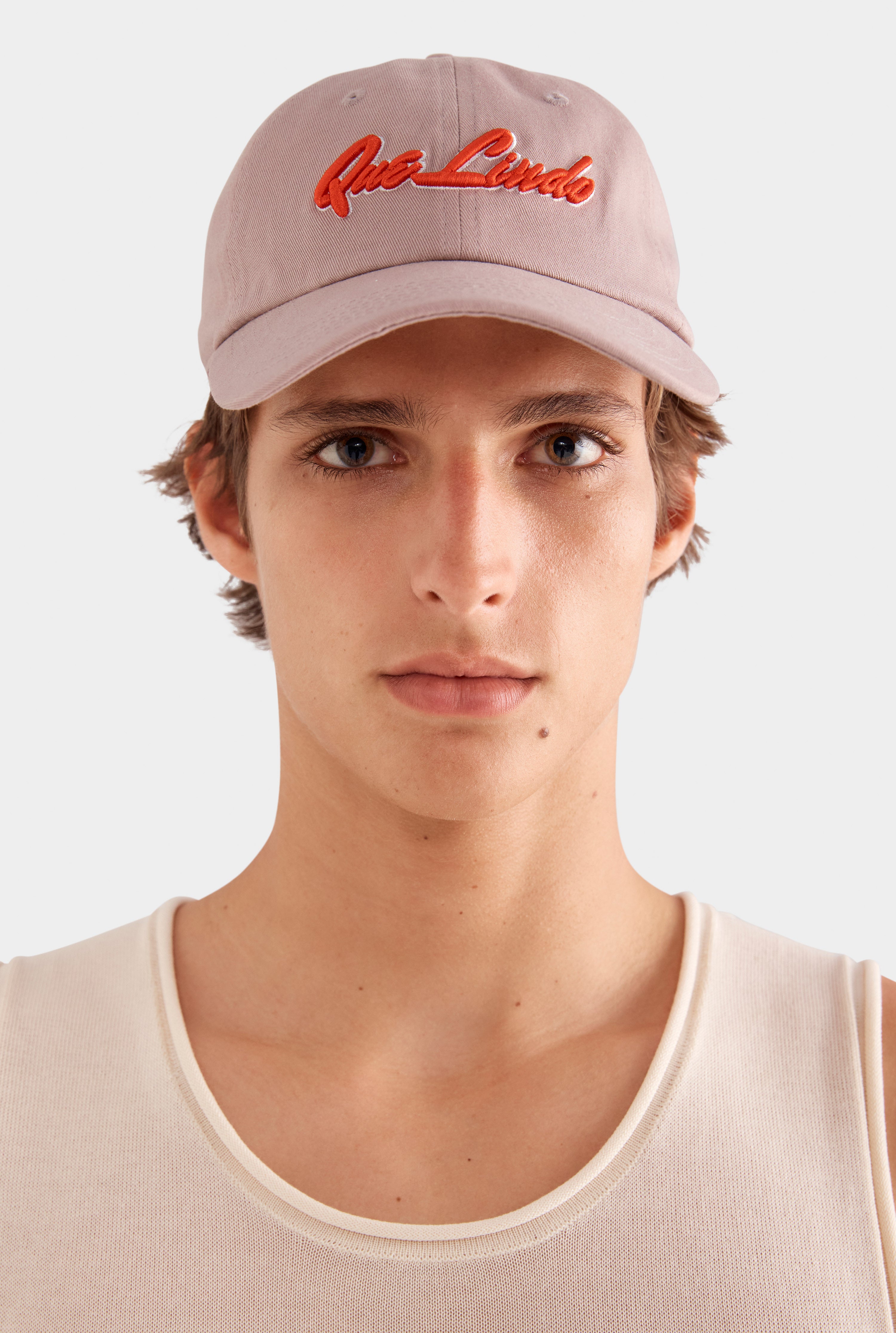 Que Lindo Cotton Logo Cap - Lilac/Red