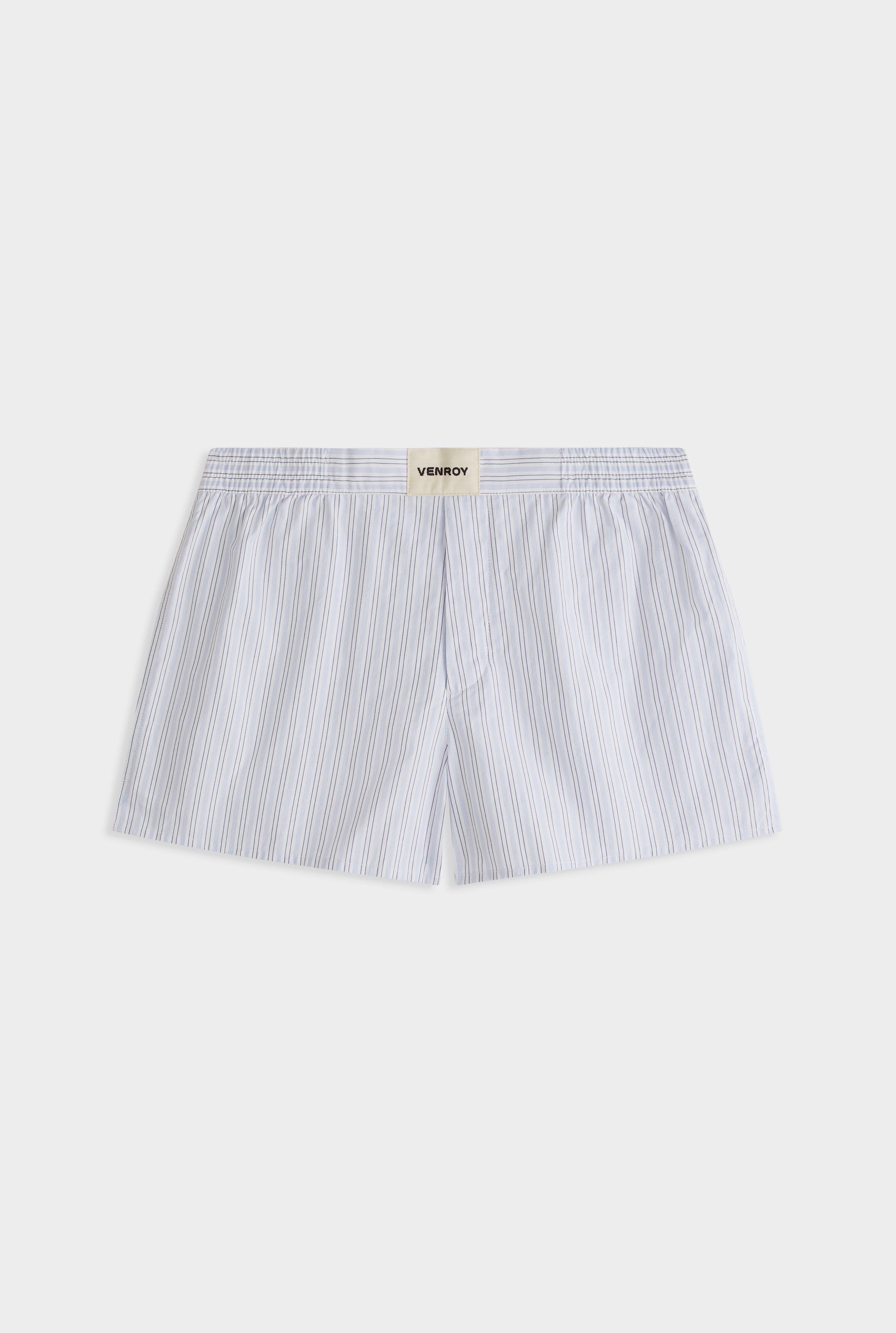 Cotton Boxer Short - Light Blue/White Stripe