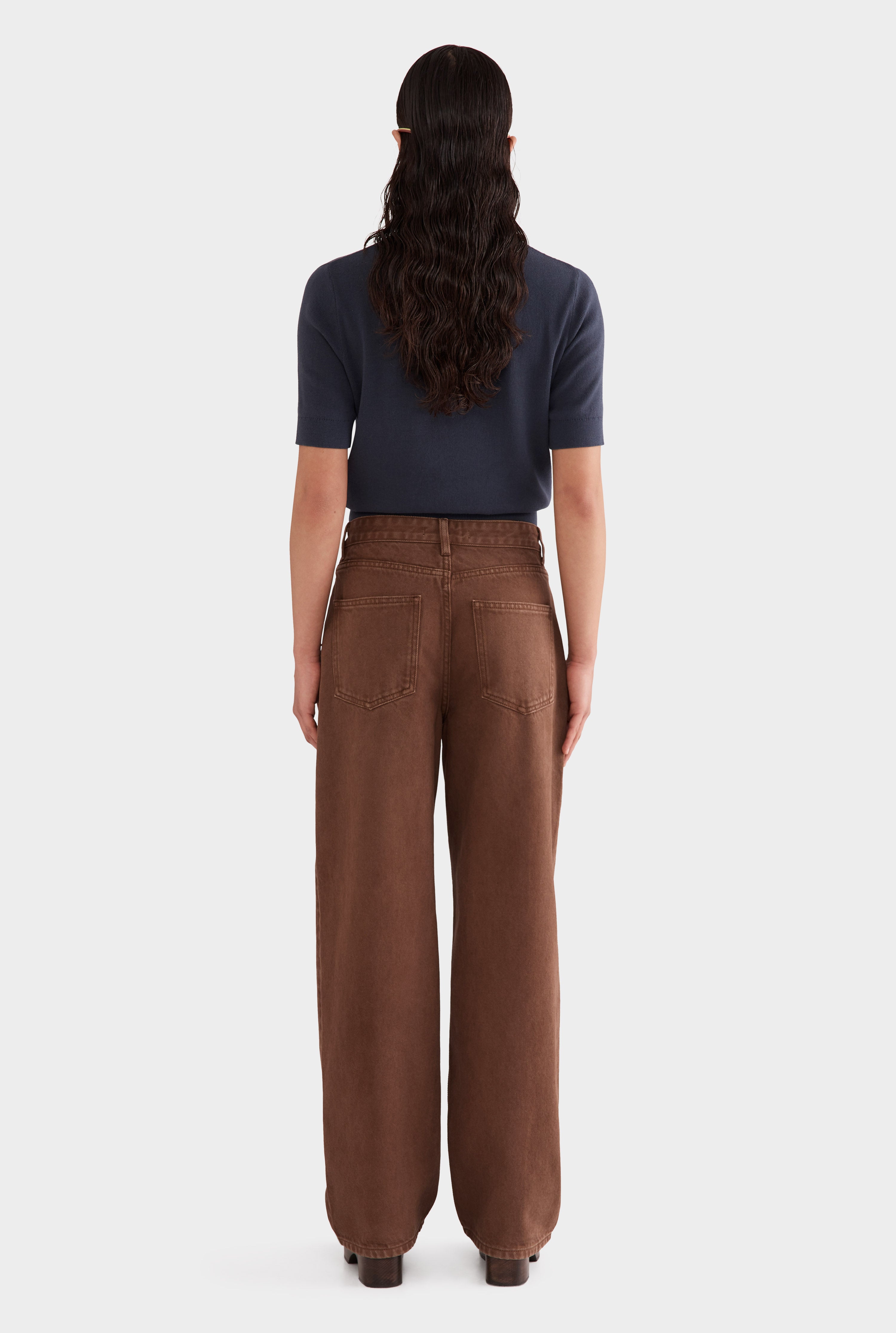 Straight Leg Denim Jean - Brown