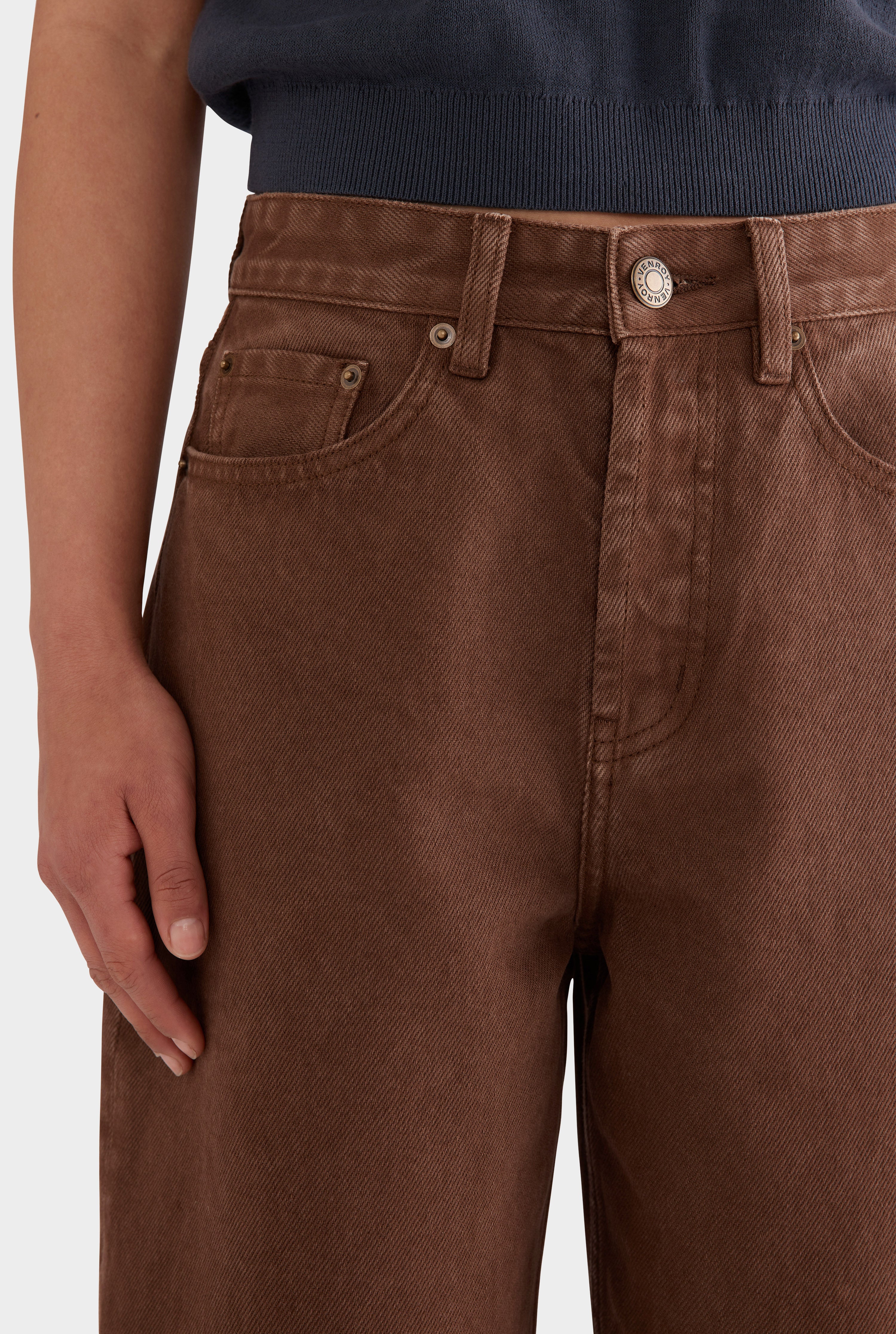 Straight Leg Denim Jean - Brown