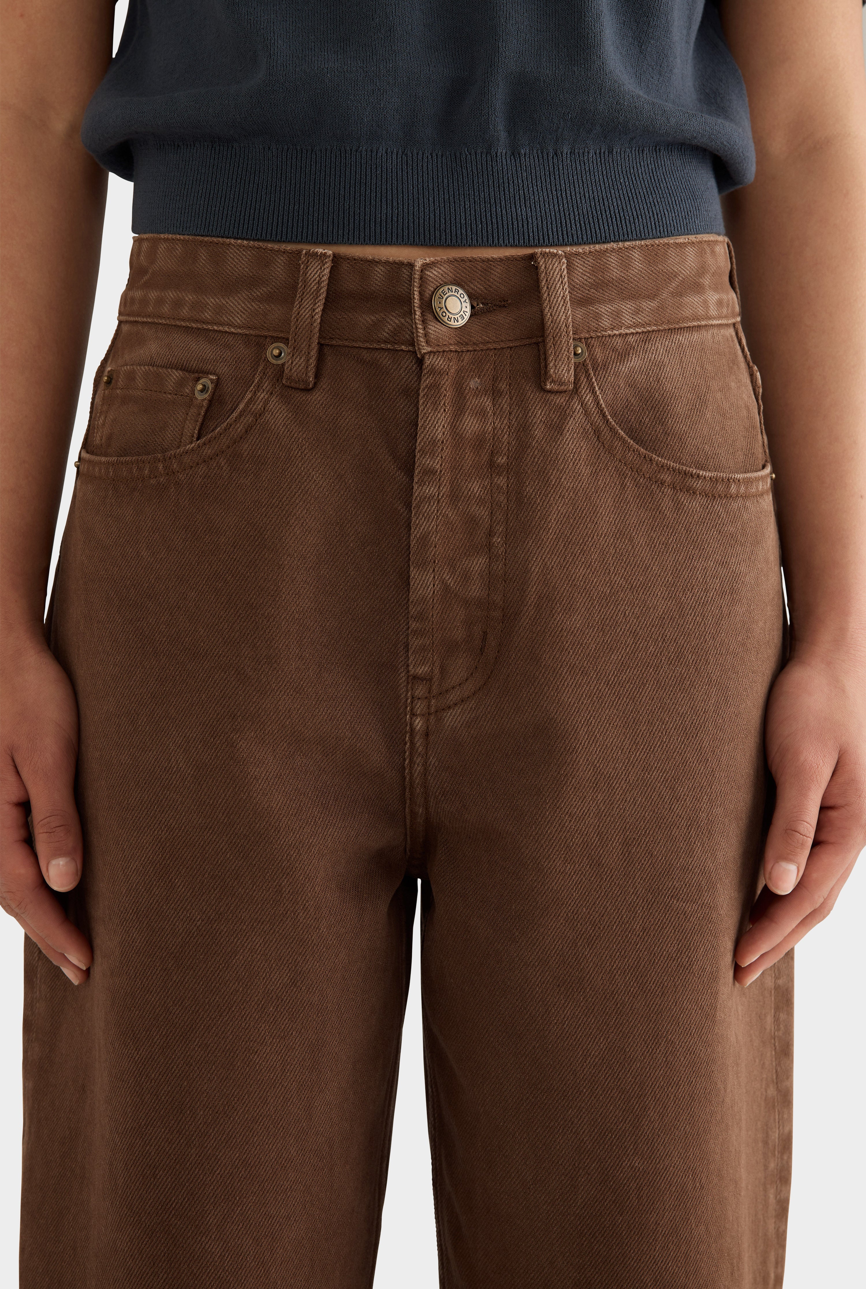 Straight Leg Denim Jean - Brown