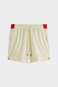 Solid Stretch Swim Short - Green Haze/Red