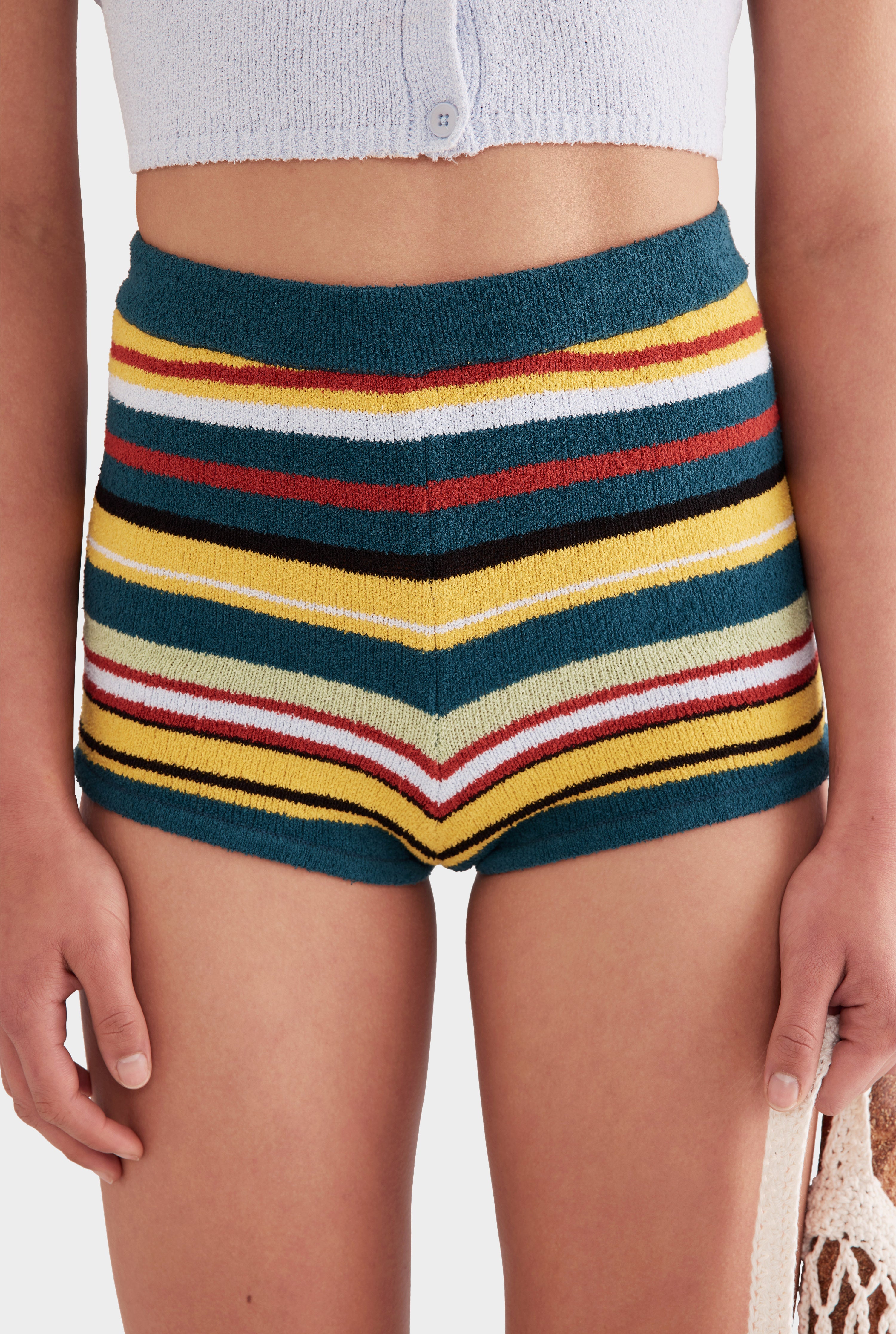 Striped Terry Knit Short - Multi Stripe