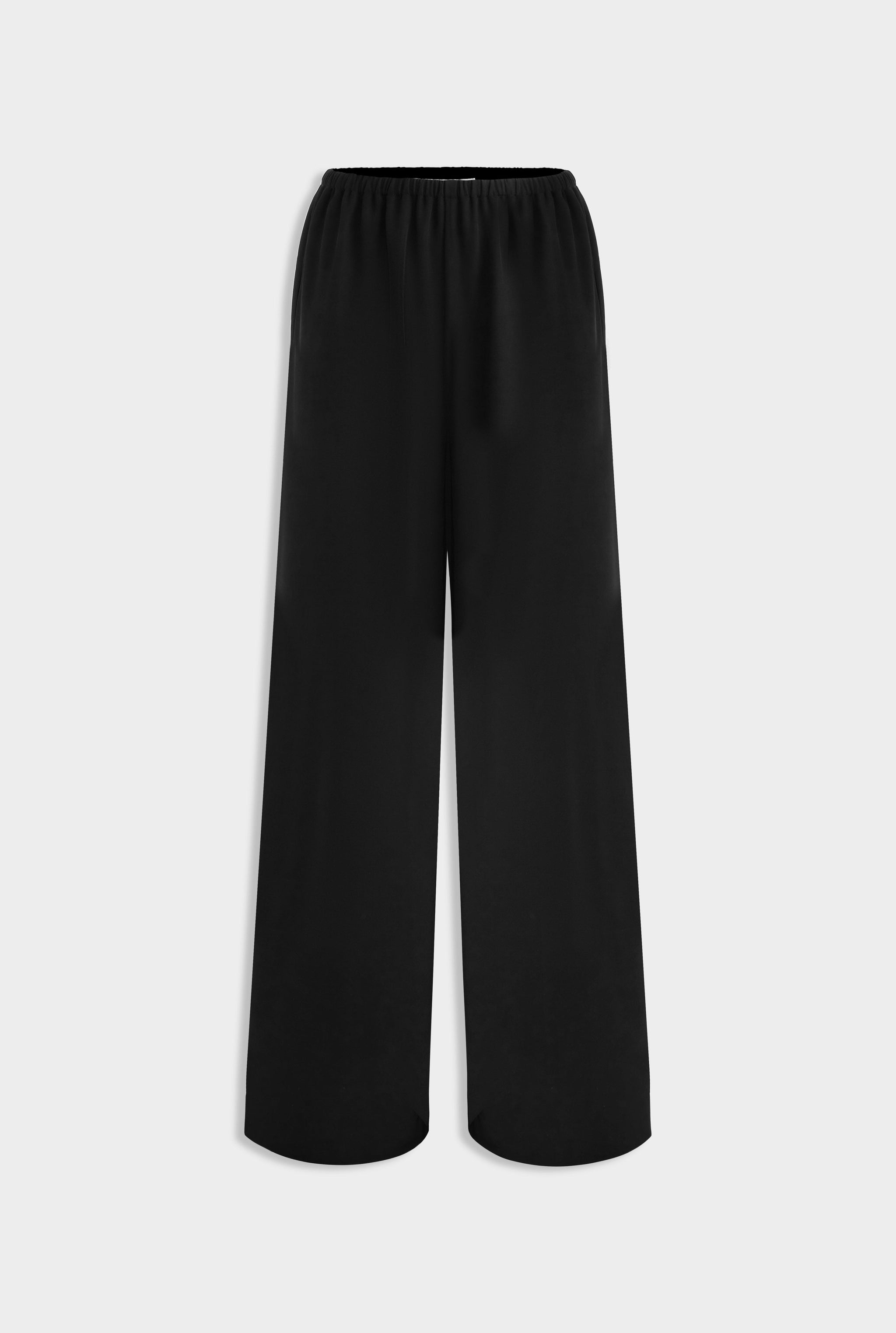 Crepe Elastic Waist Pant - Black
