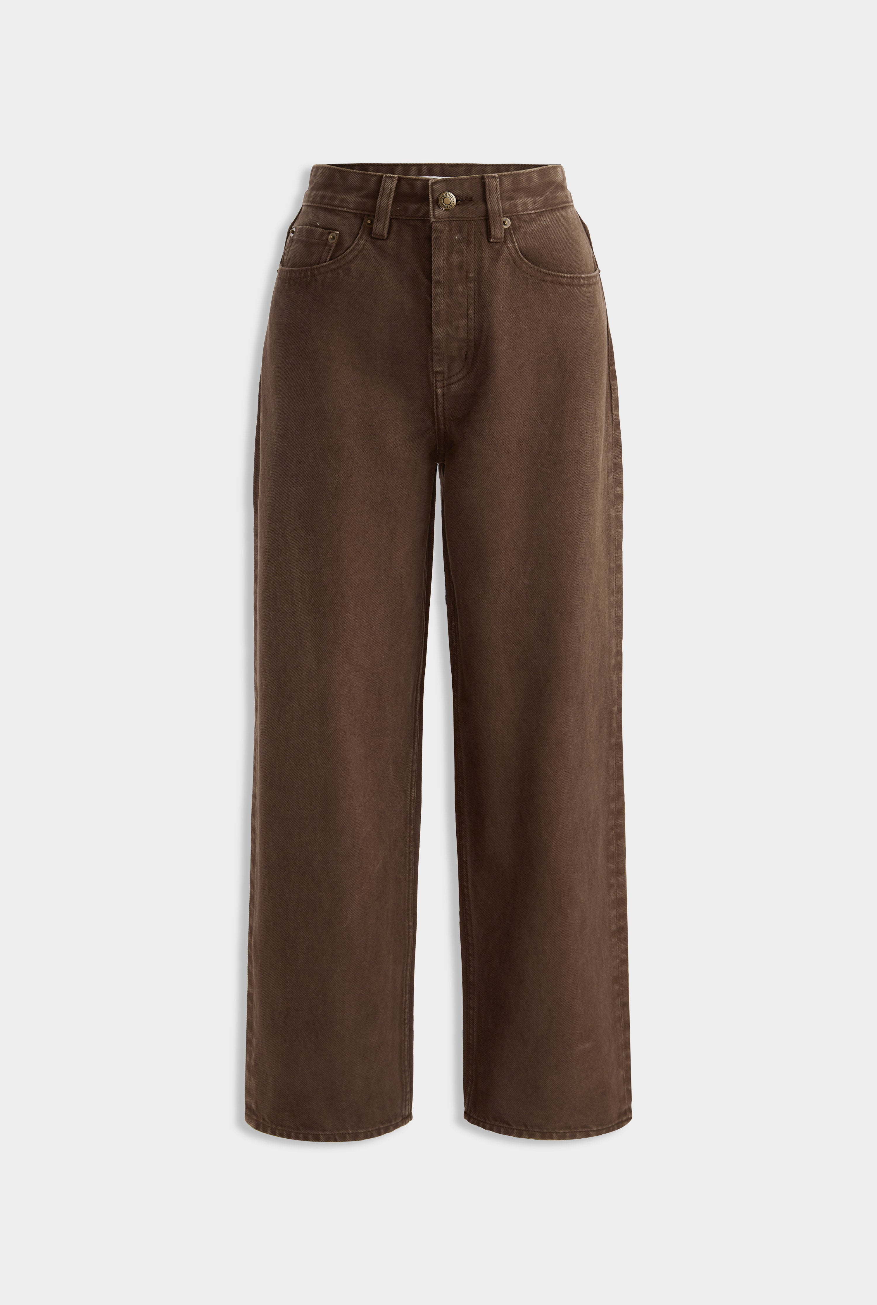 Straight Leg Denim Jean - Brown