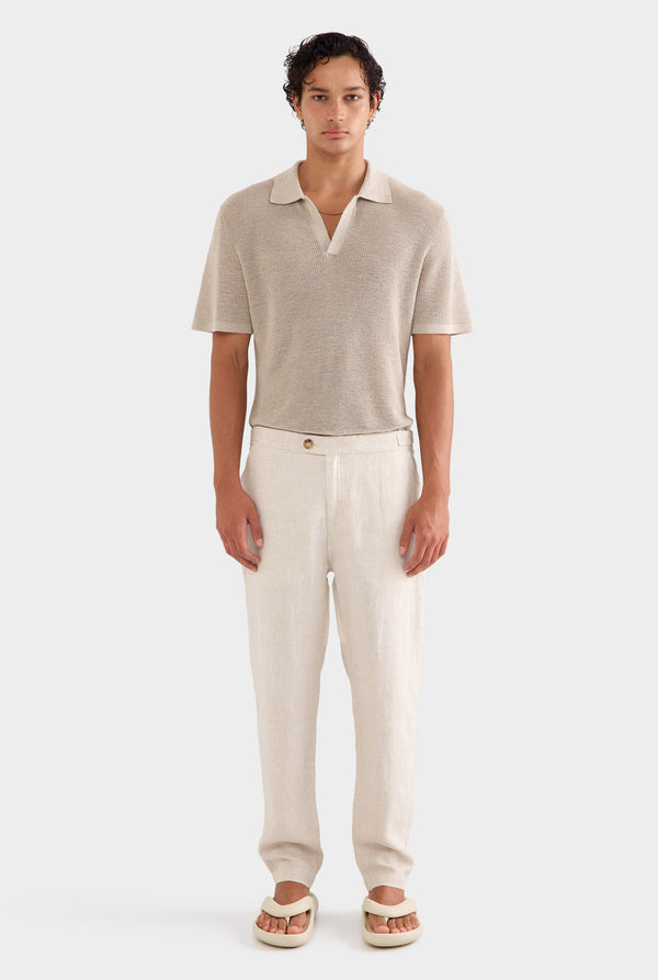 Side Tab Trouser - Sand