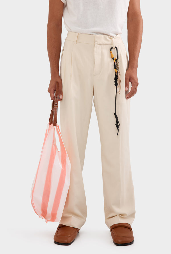 Tailored Pleat Trouser - Cream