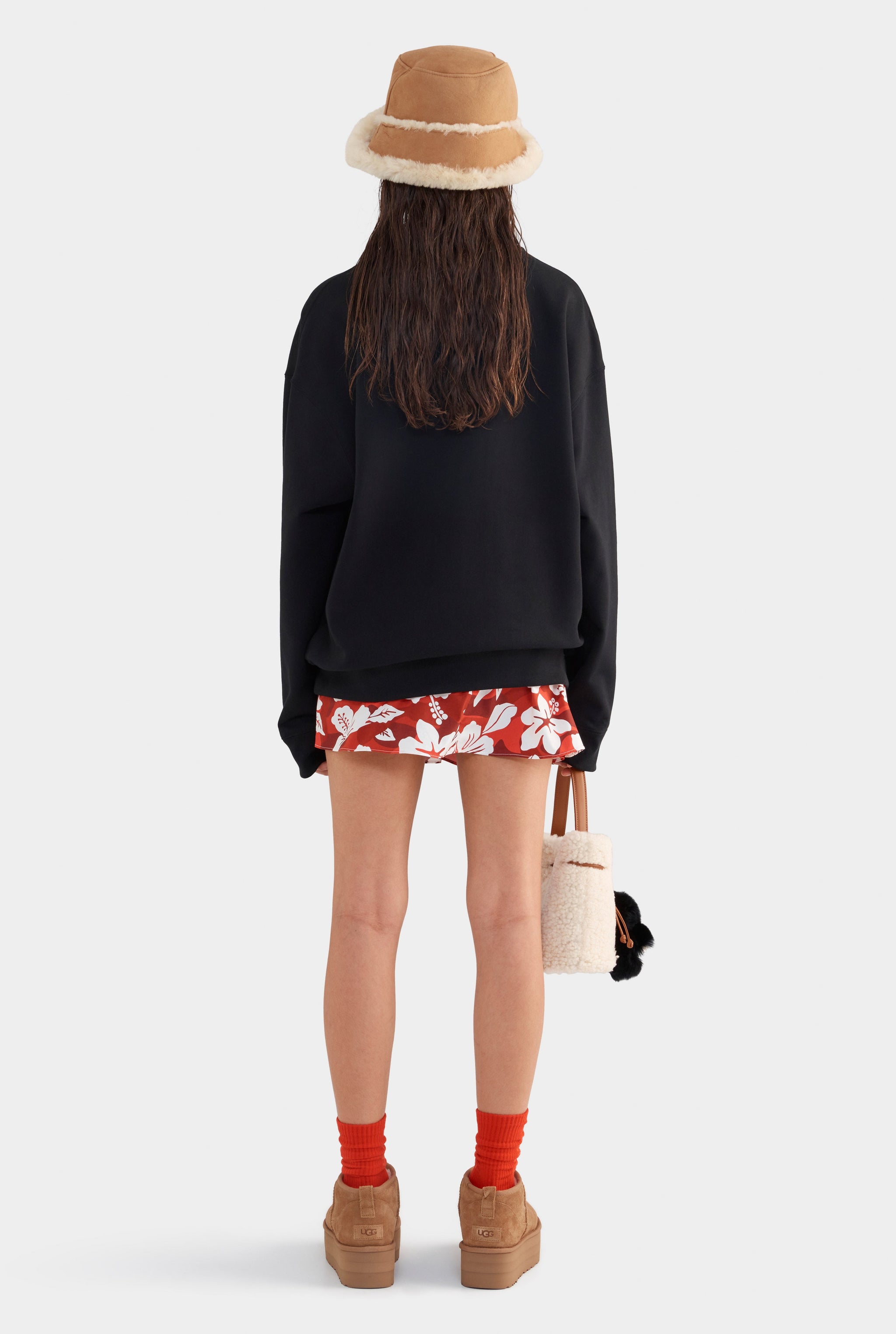 Relaxed Fleece Track Crewneck - Black