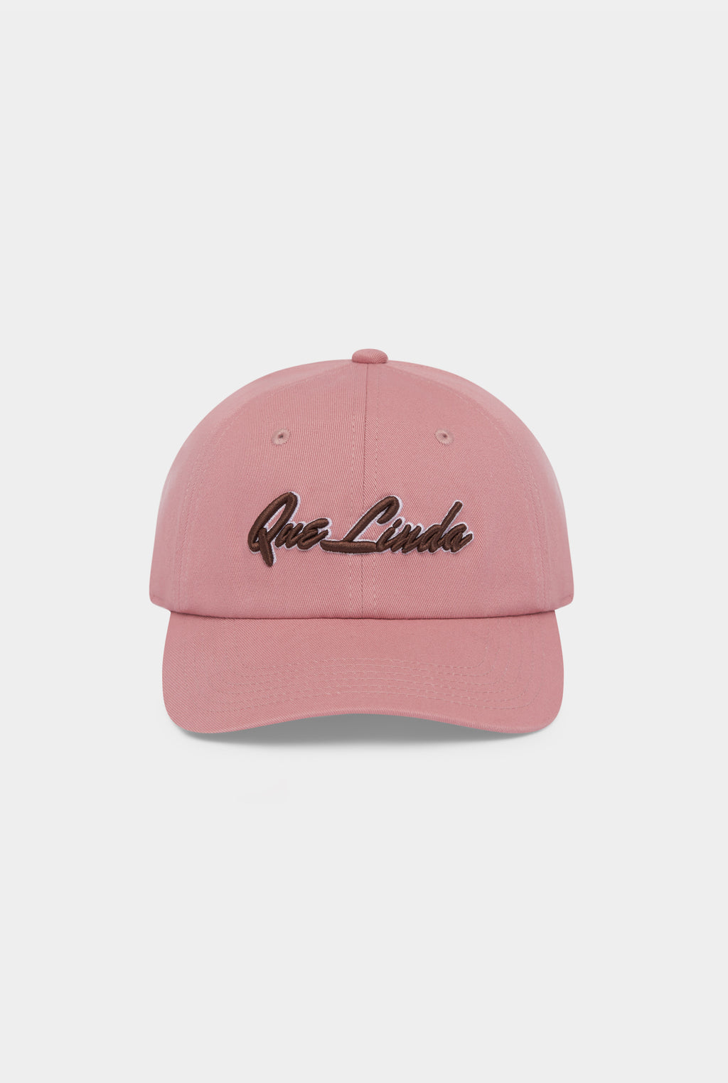 Que Linda Cotton Logo Cap - Light Pink/Chocolate