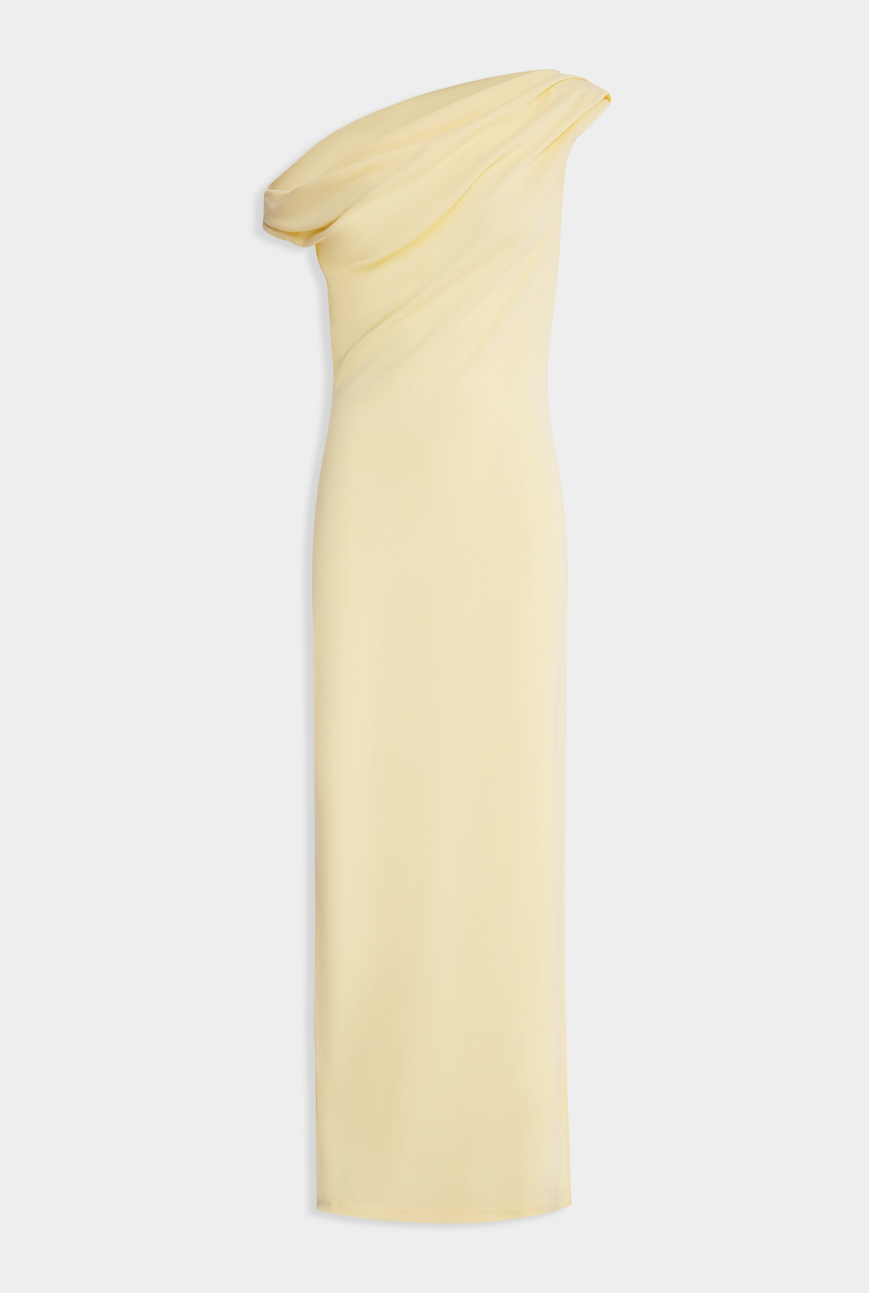 Asymmetric Draped Jersey Dress - Butter