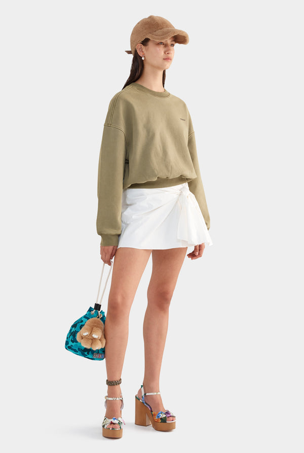 Fleece Track Crewneck - Khaki