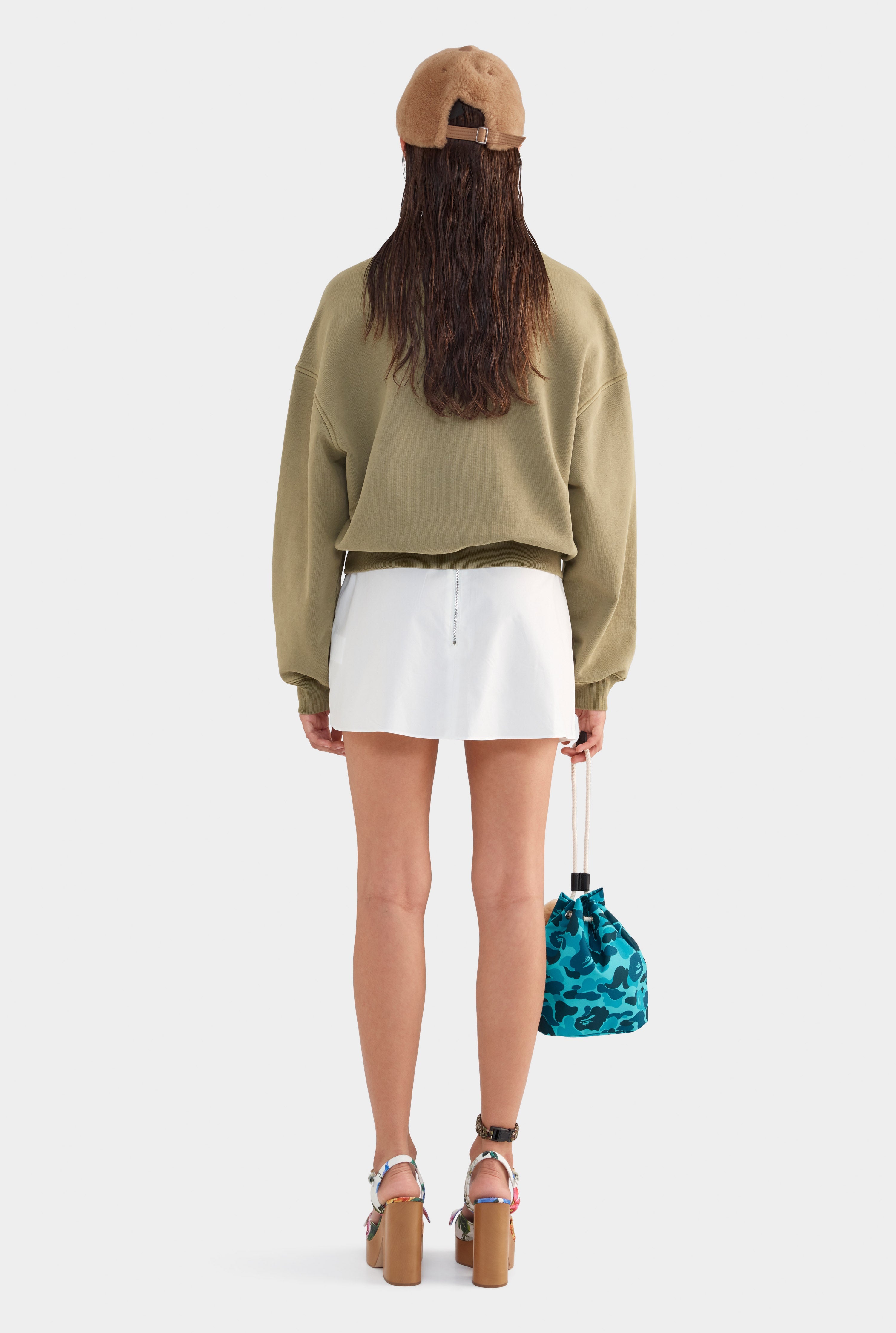 Fleece Track Crewneck - Khaki
