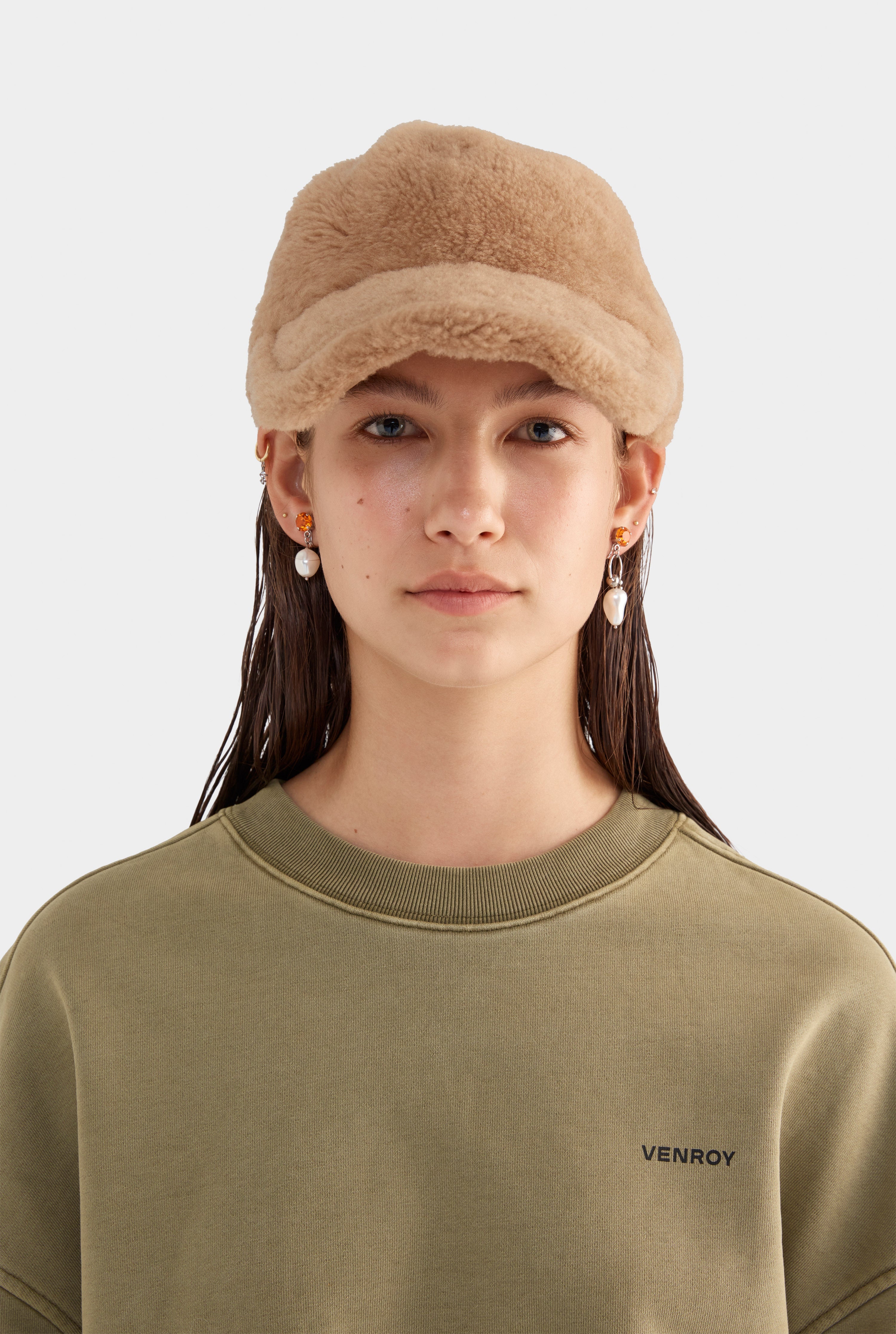 Fleece Track Crewneck - Khaki