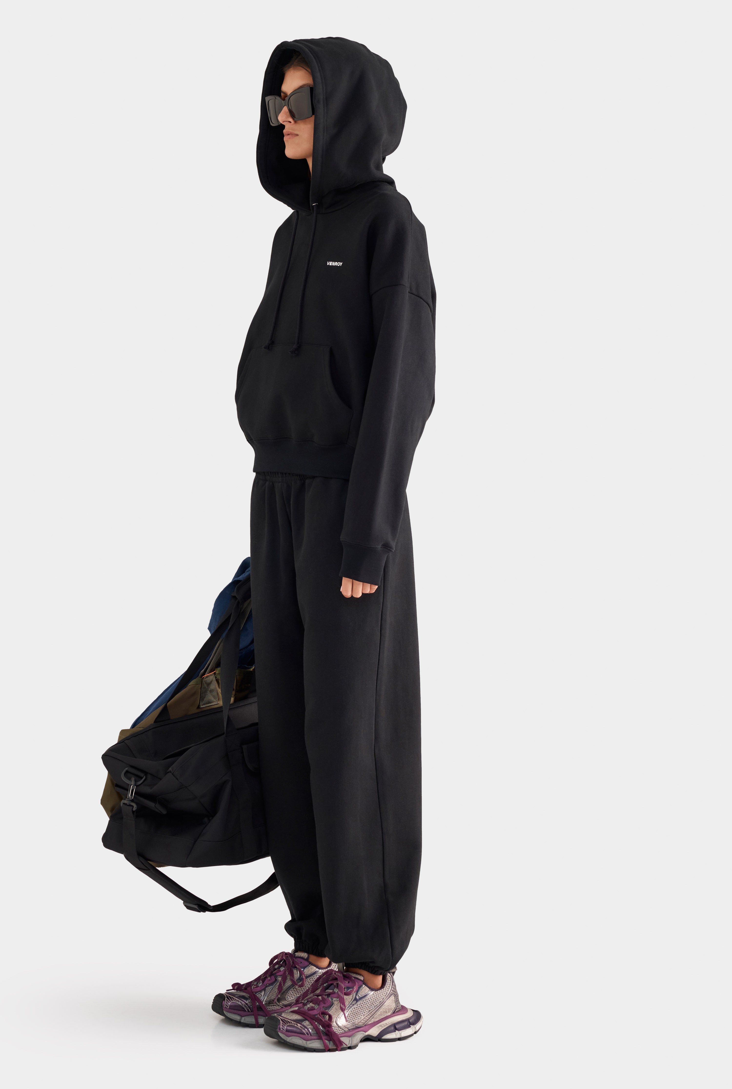 Fleece Track Hoodie - Black