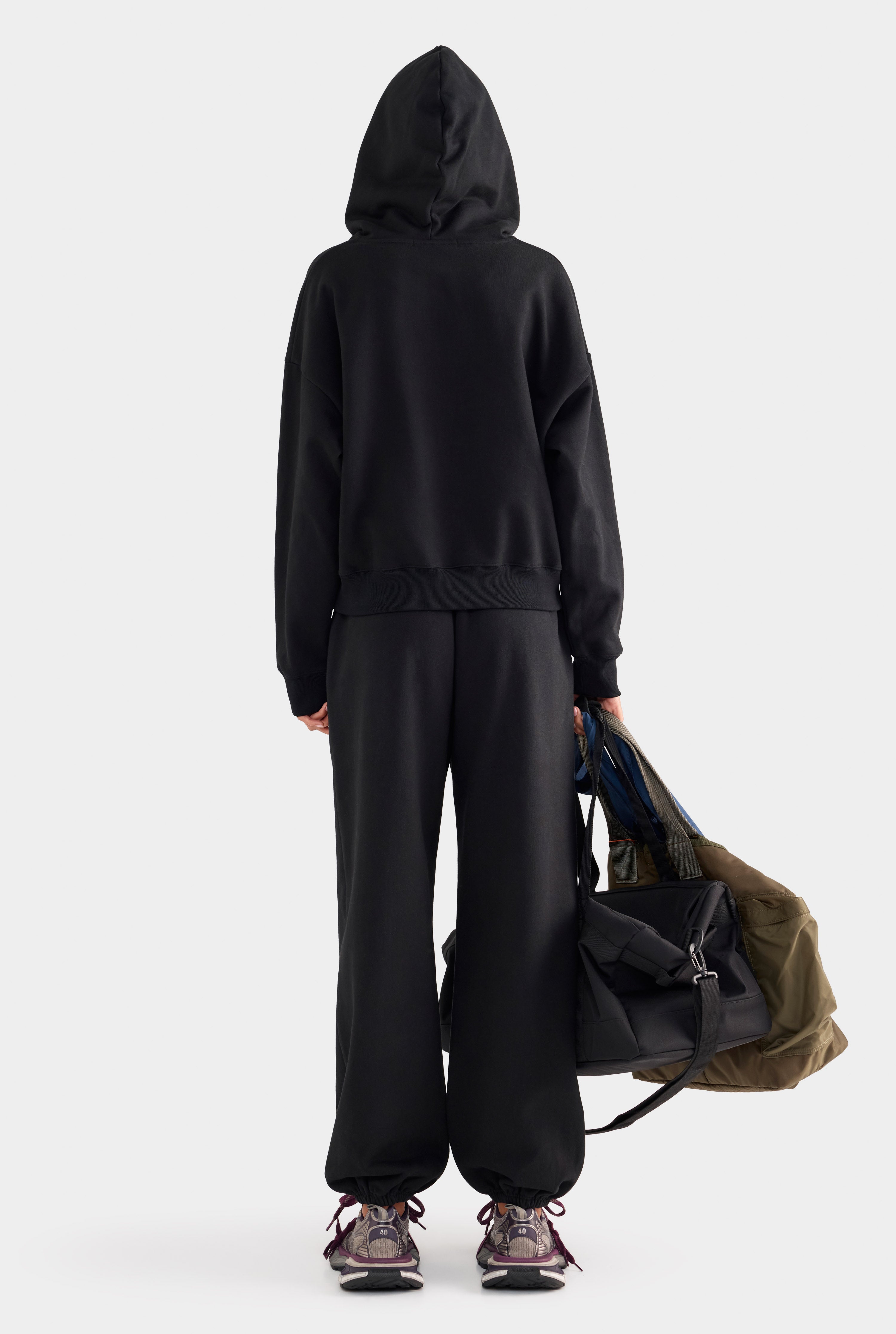 Fleece Track Hoodie - Black