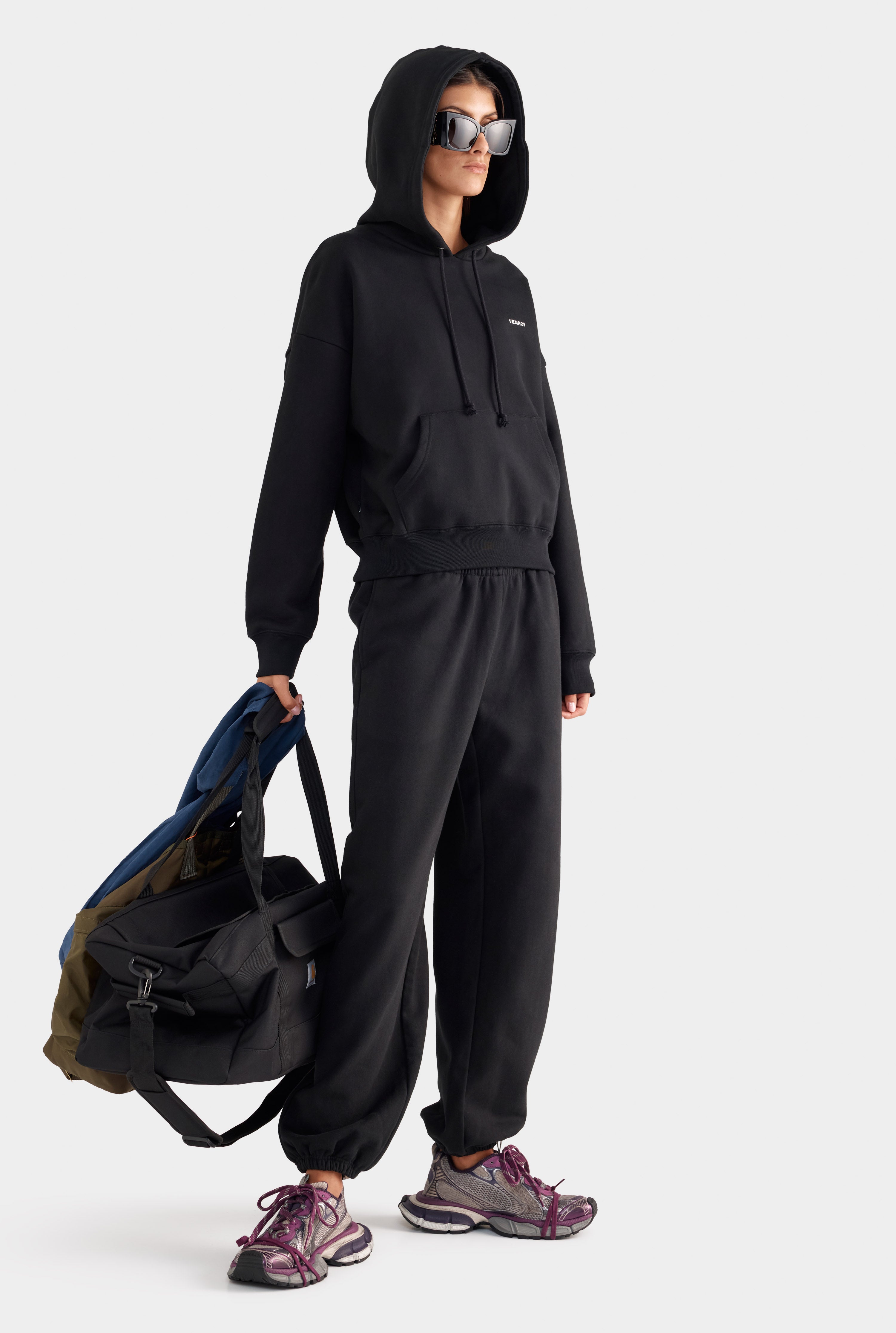 Fleece Track Hoodie - Black