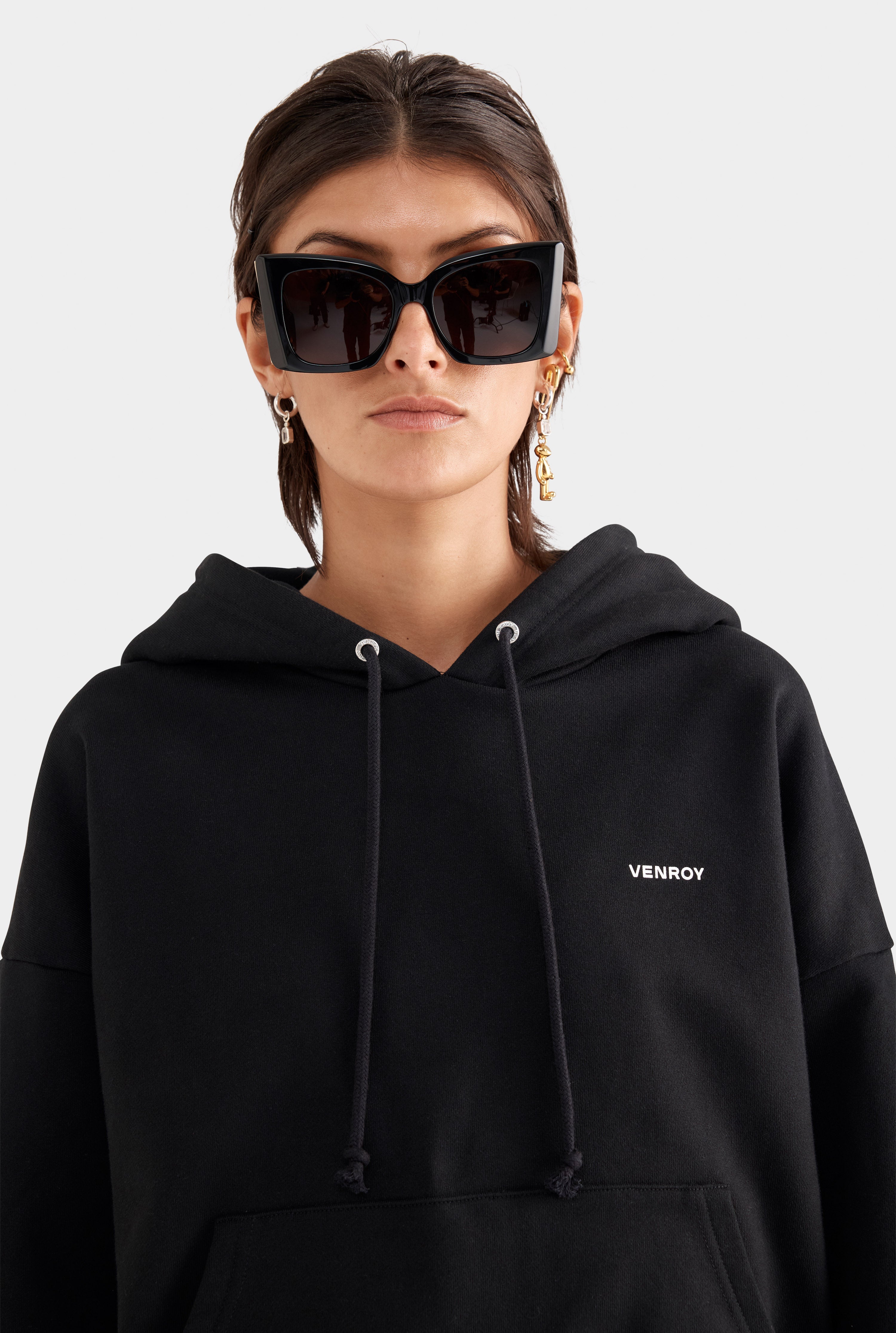Fleece Track Hoodie - Black