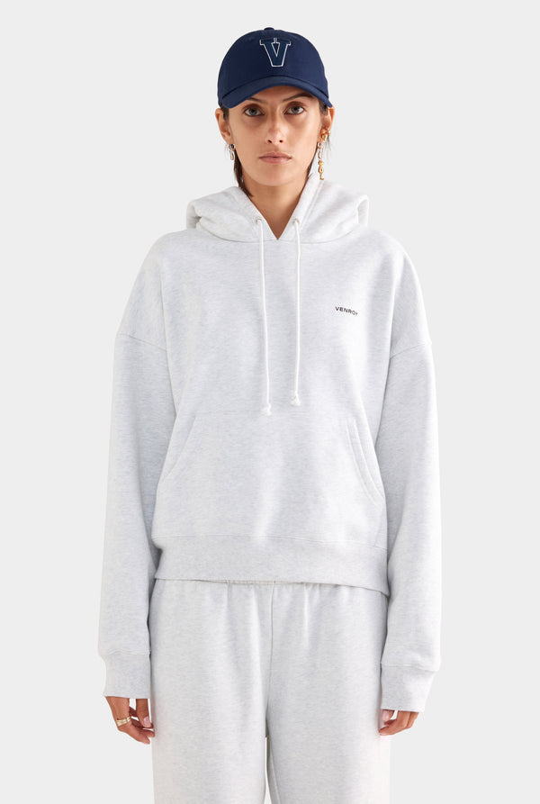 Fleece Track Hoodie - Grey Marl