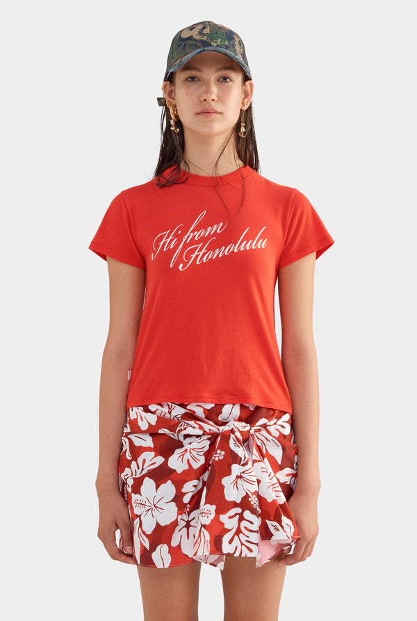Honolulu Lightweight Cotton Baby Tee - Red