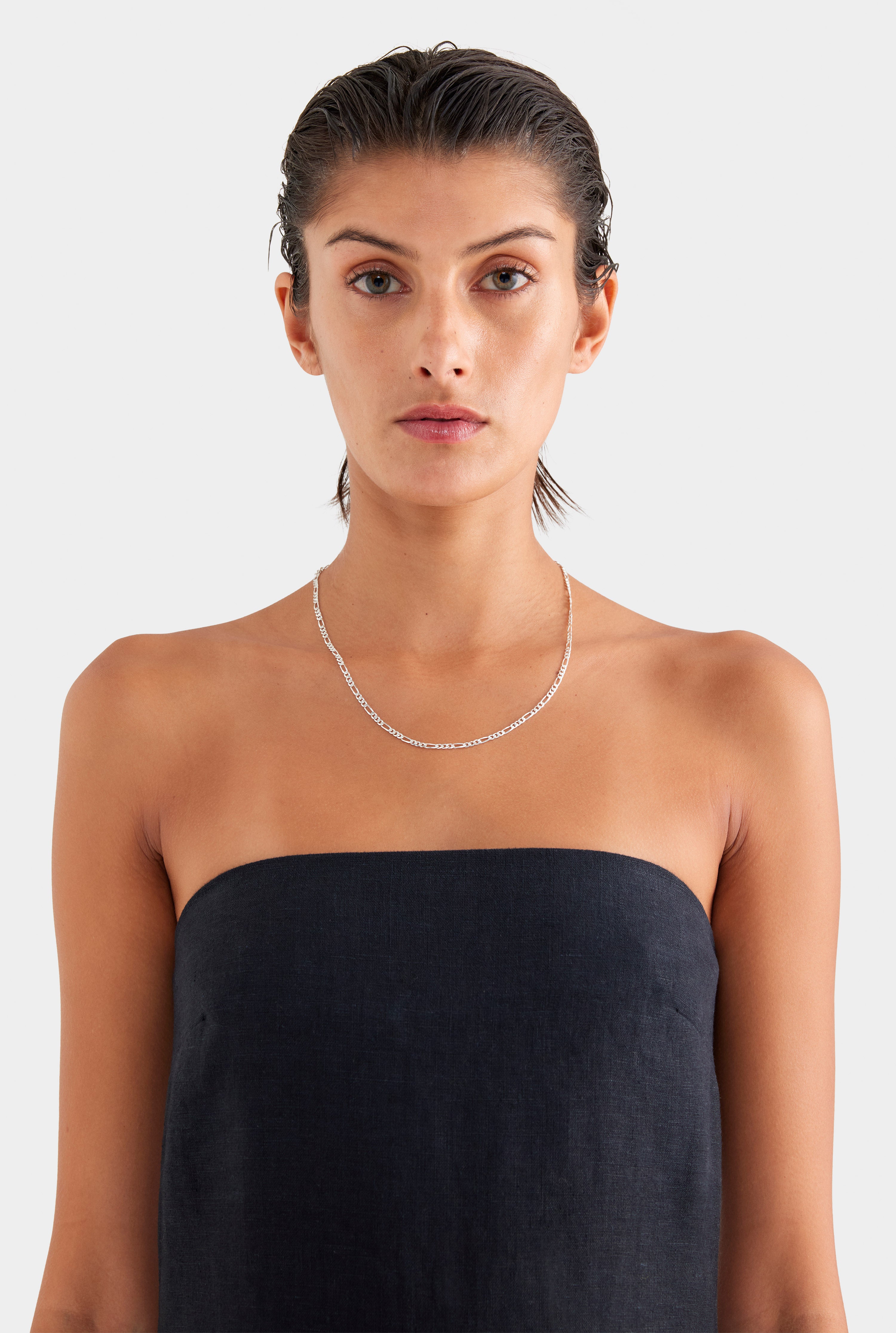 Linen Strapless Maxi Dress - Black