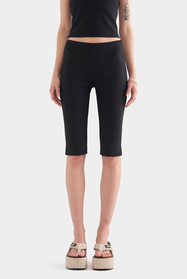 Stretch Wool Capri - Black