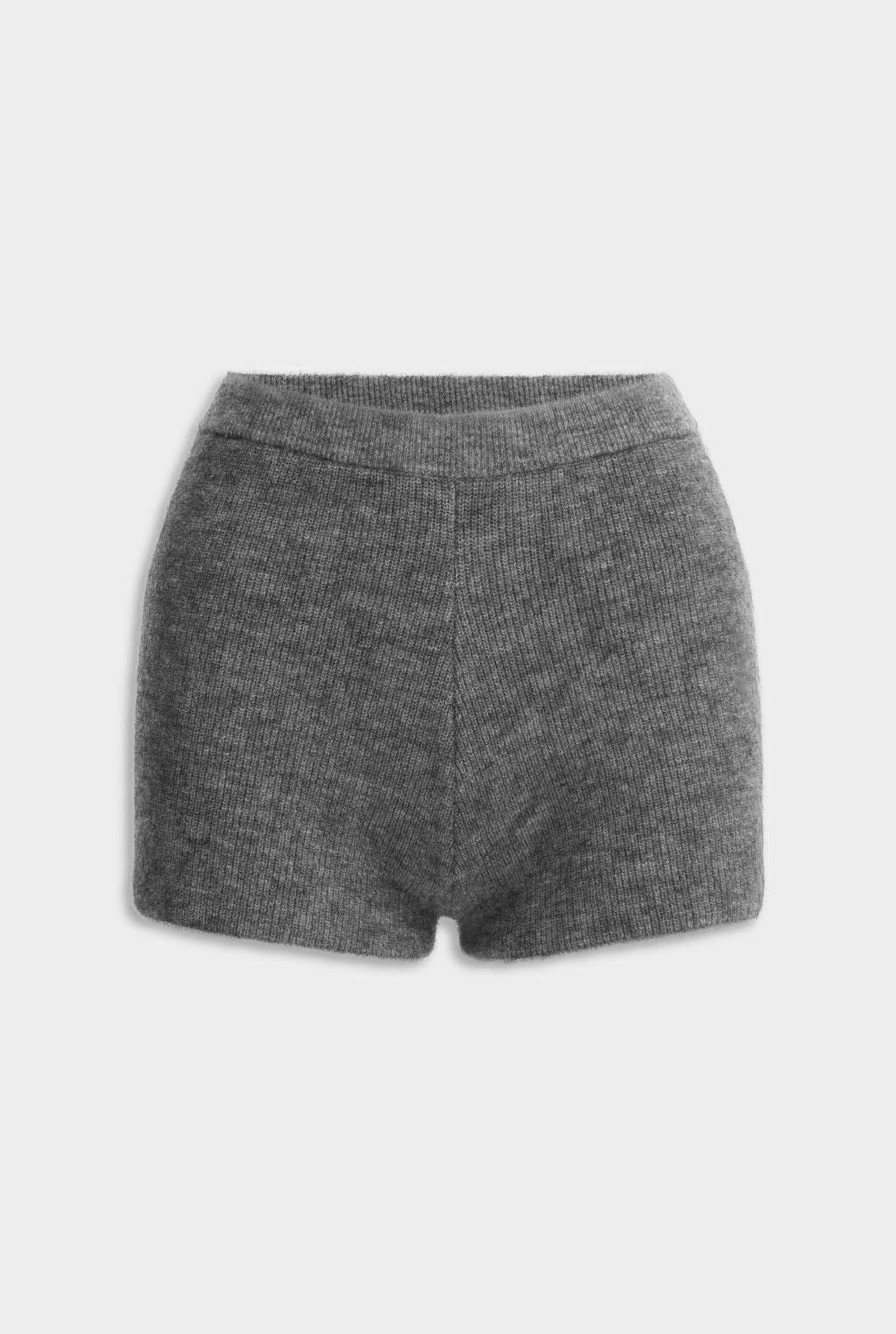 Mohair Wool Knit Short - Dark Grey Marl