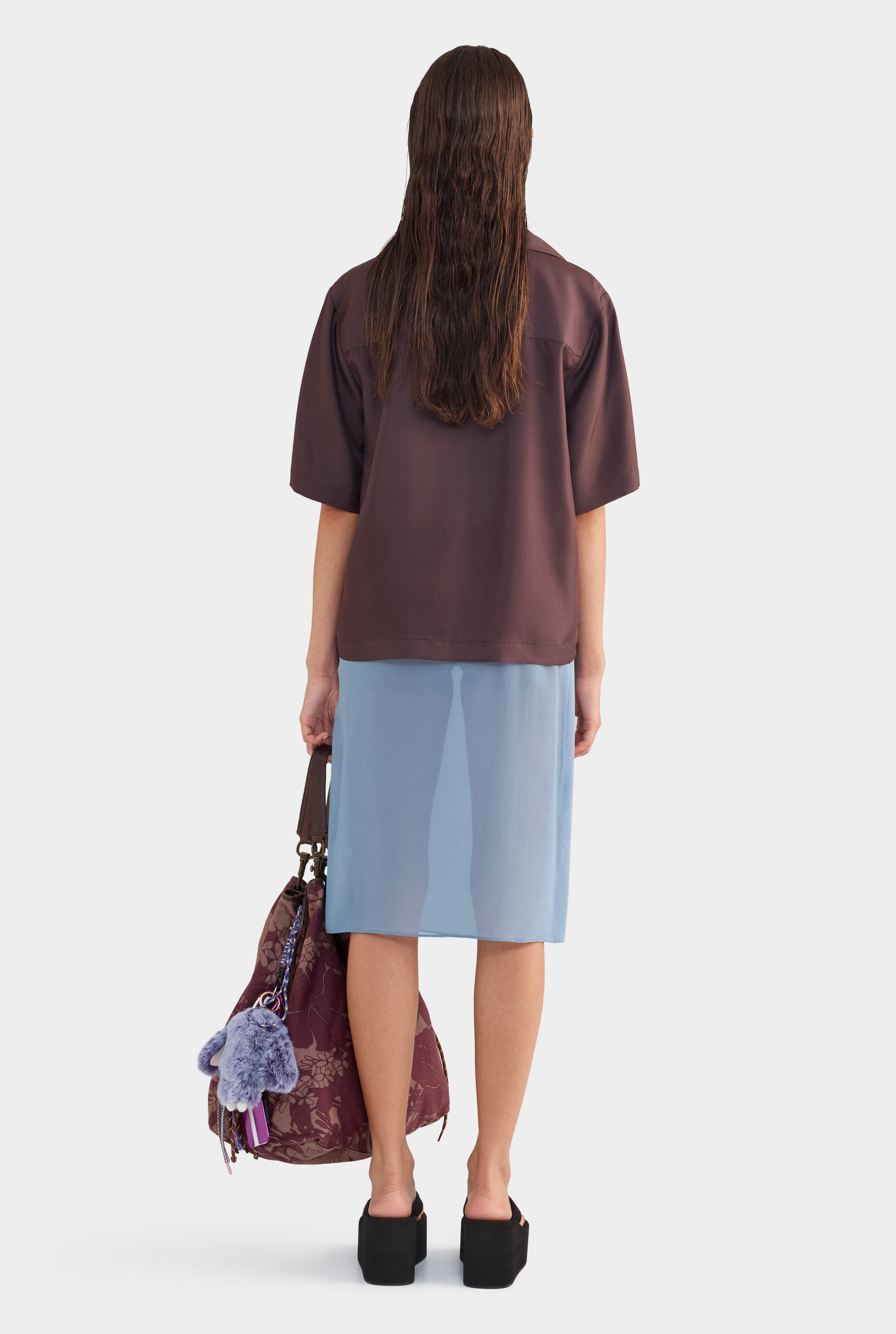 Relaxed Silk Camp Collar Shirt - Pineapple Print