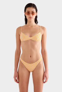 Bralette Swim Top - Bright Orange/Pink V Monogram