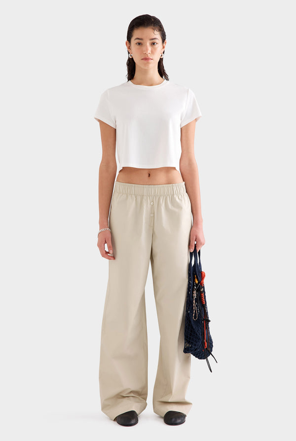 Cotton Poplin Pant - Pistachio Shell